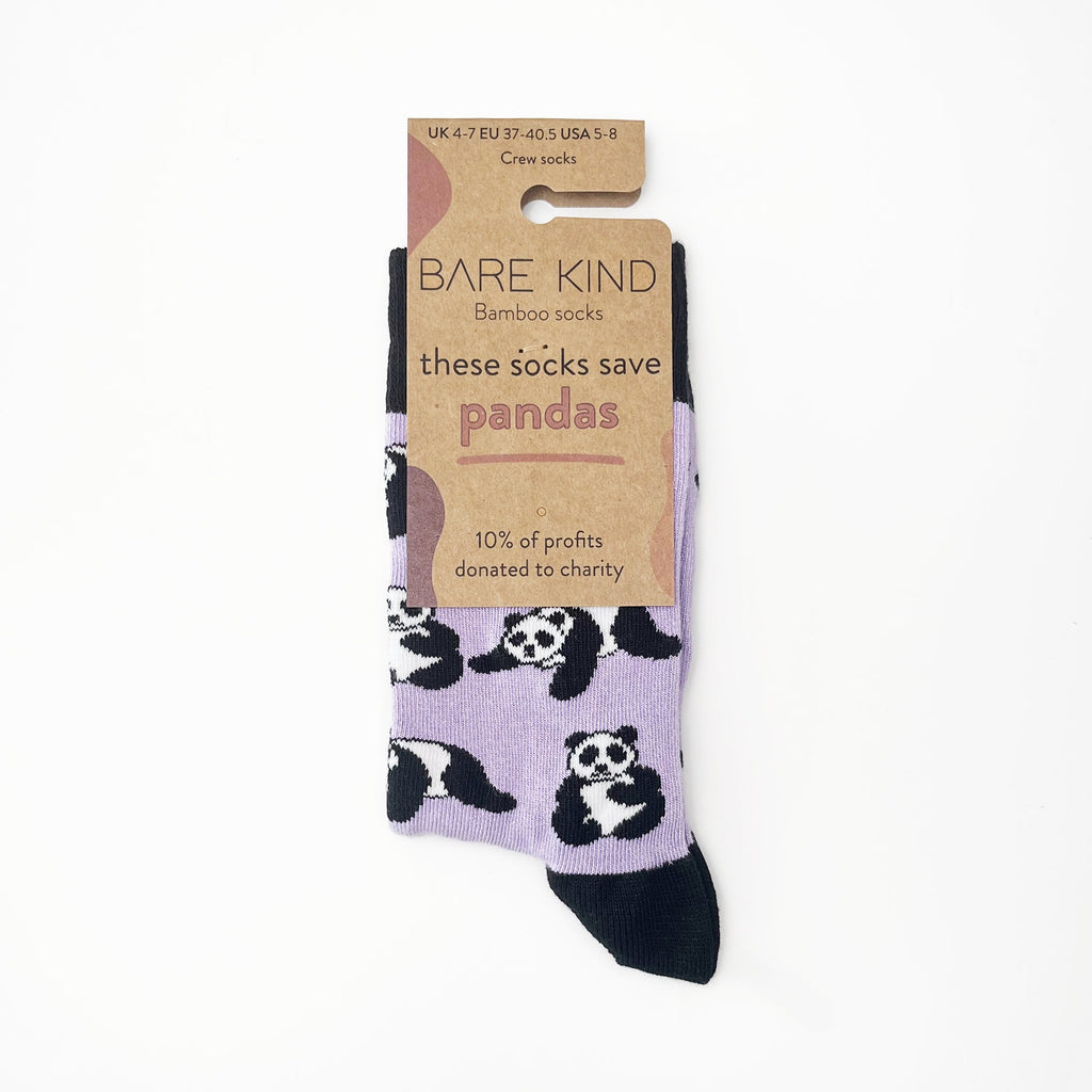 Save the Pandas Bamboo Socks in Lilac