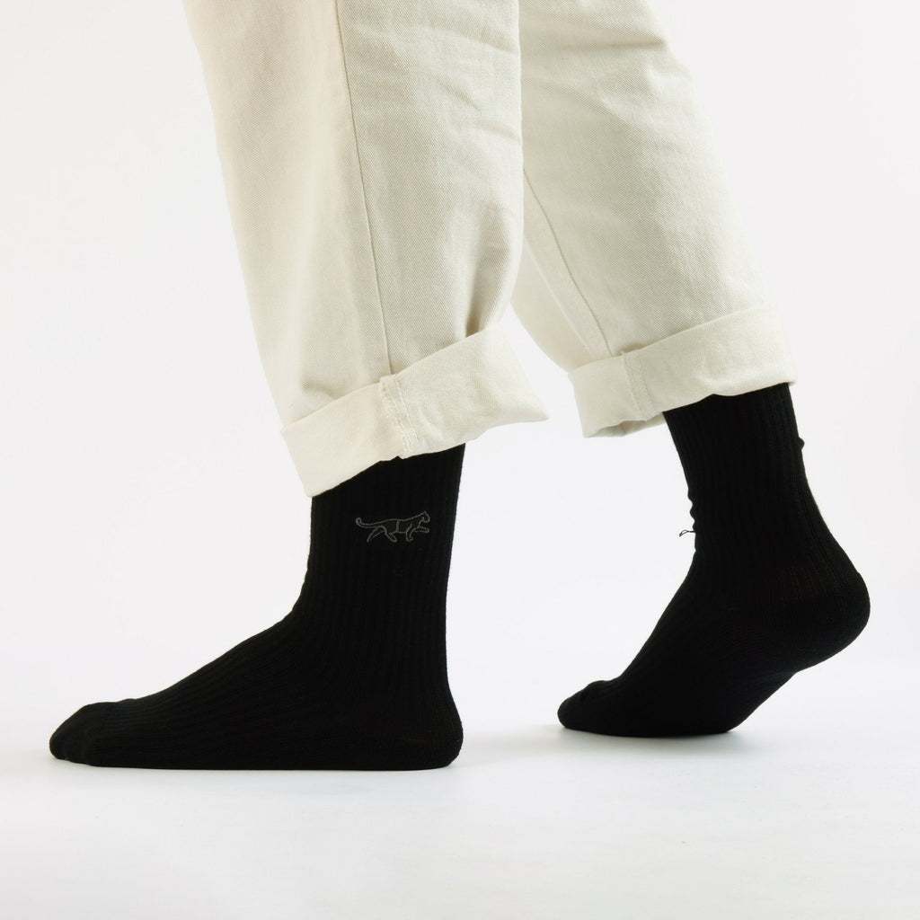 Save the Black Panthers Ribbed Bamboo Socks
