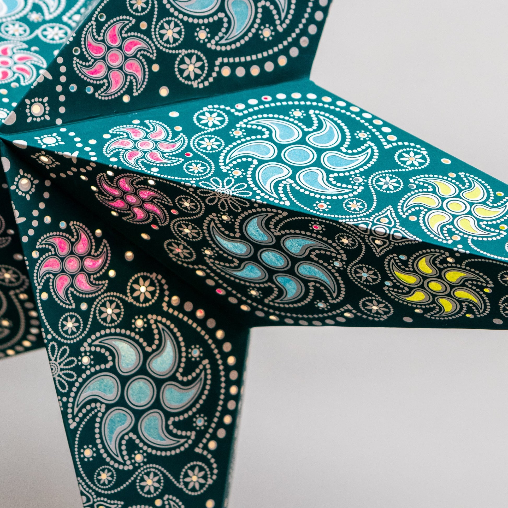 Firework Teal Paper Star Lantern 60cm