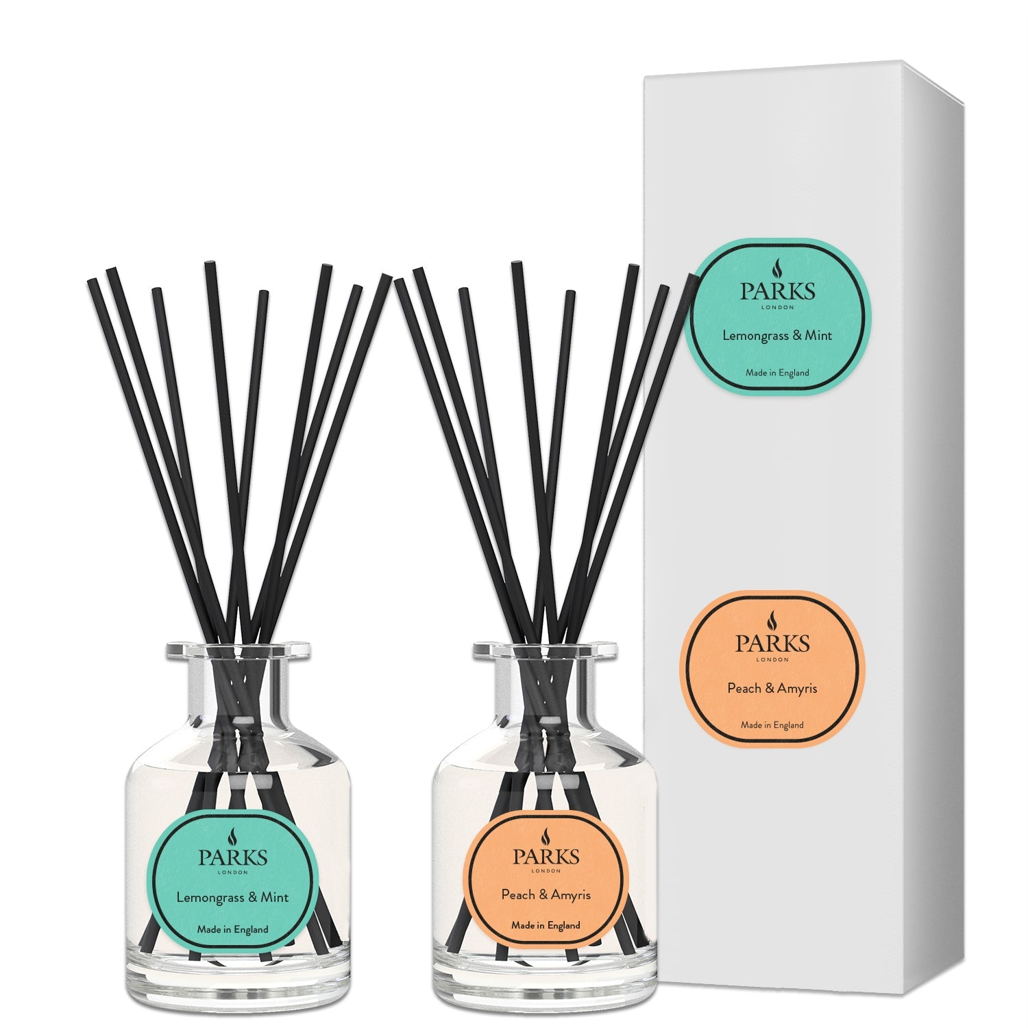 Peach and Amyris, Lemongrass and Mint Room Diffuser Duo 200ml