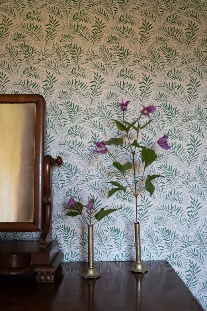 Peace Into The Green Art Nouveau Wallpaper