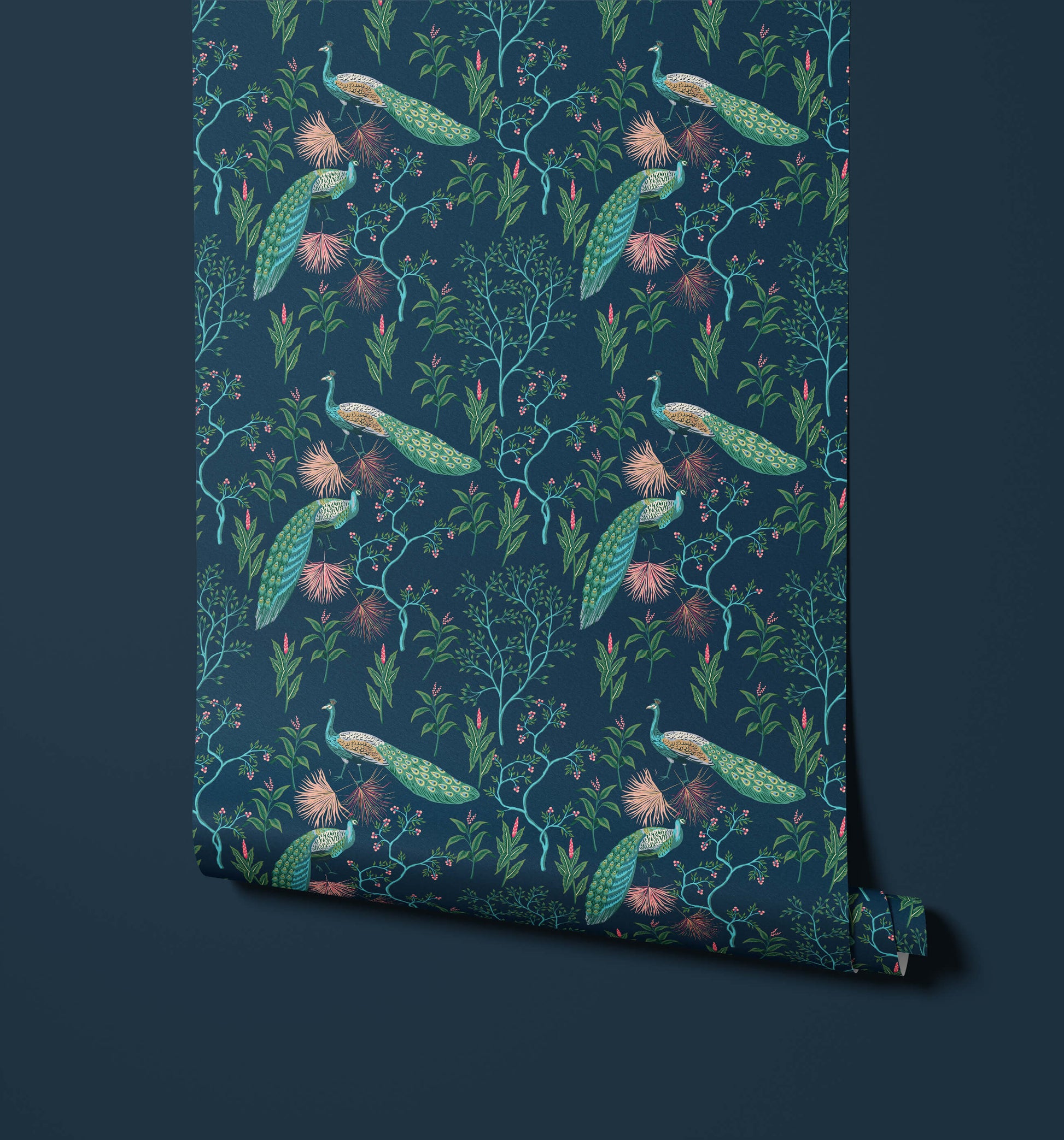 Peacock Wallpaper Colourful Oriental Design