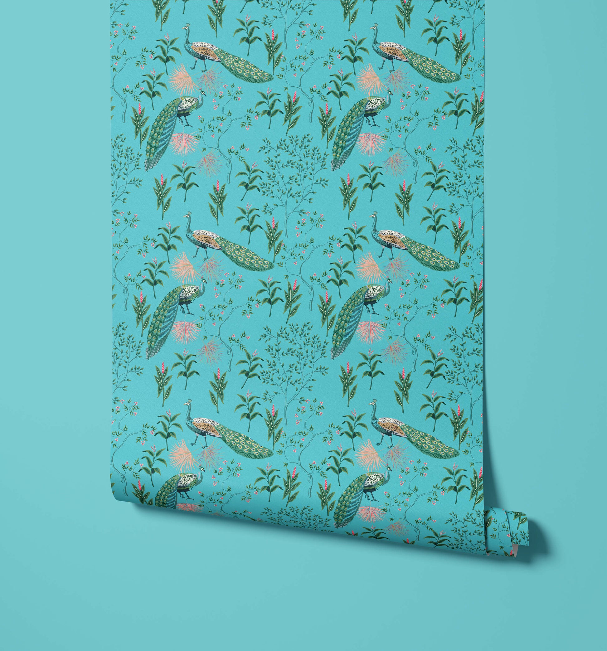 Peacock Wallpaper Colourful Oriental Design