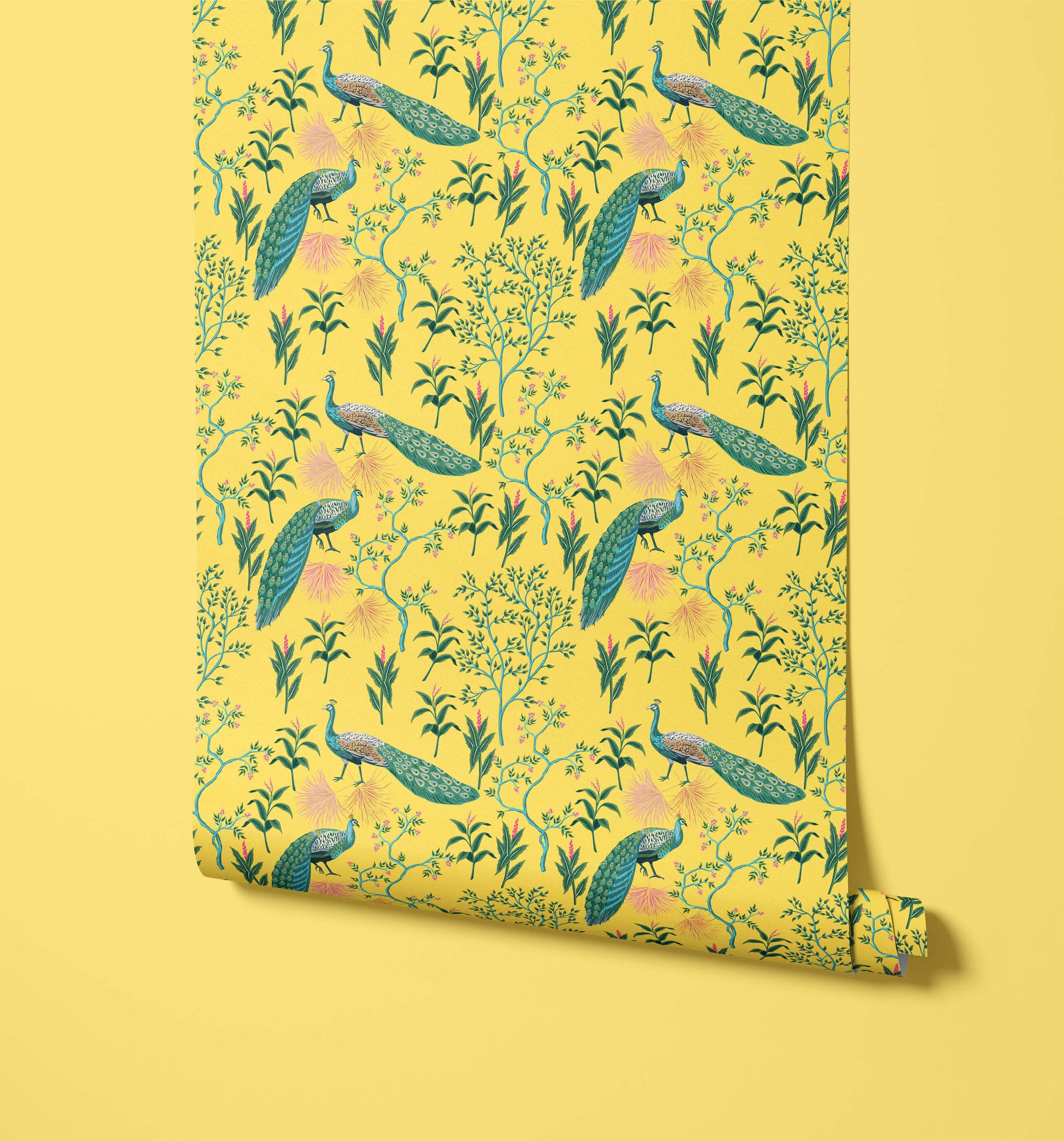 Peacock Wallpaper Colourful Oriental Design