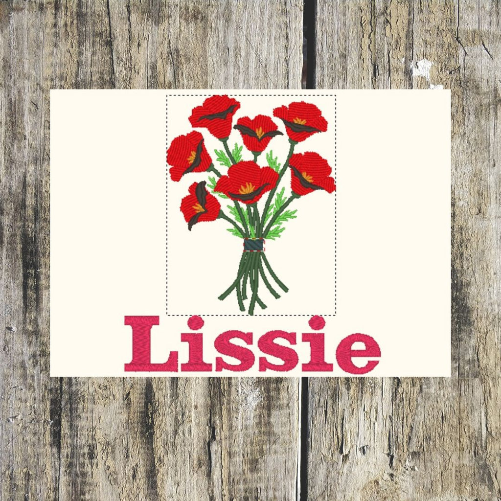 Poppy Bouquet Personalised Towels