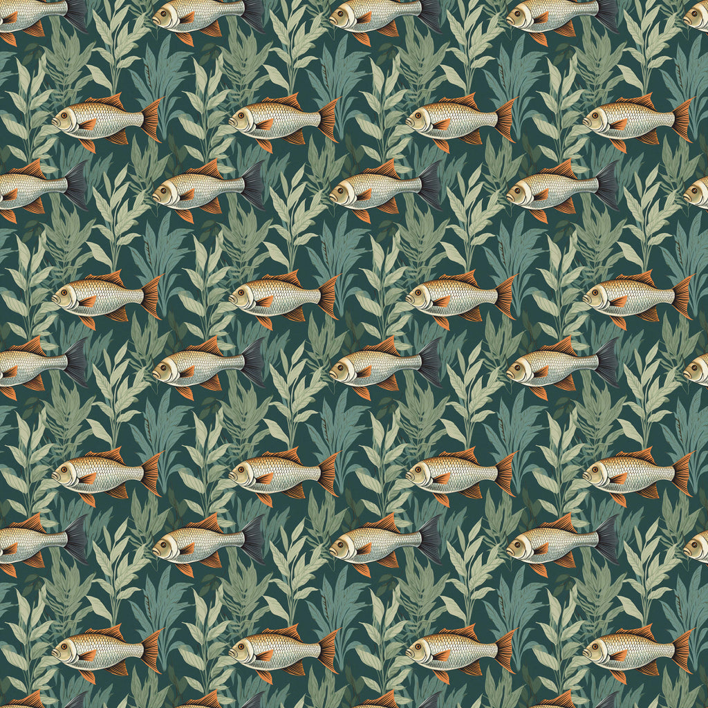Tropical Fish Wallpaper with Lush Foliage