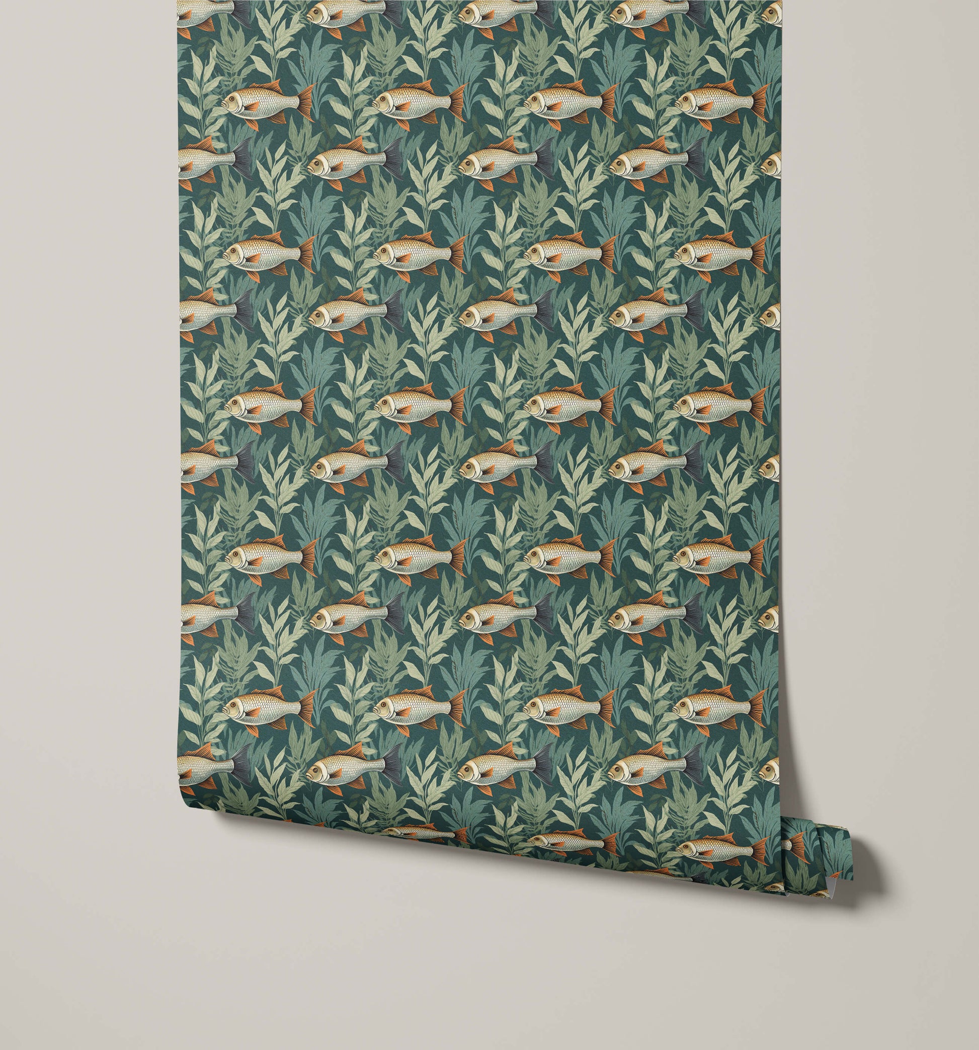 Tropical Fish Wallpaper with Lush Foliage
