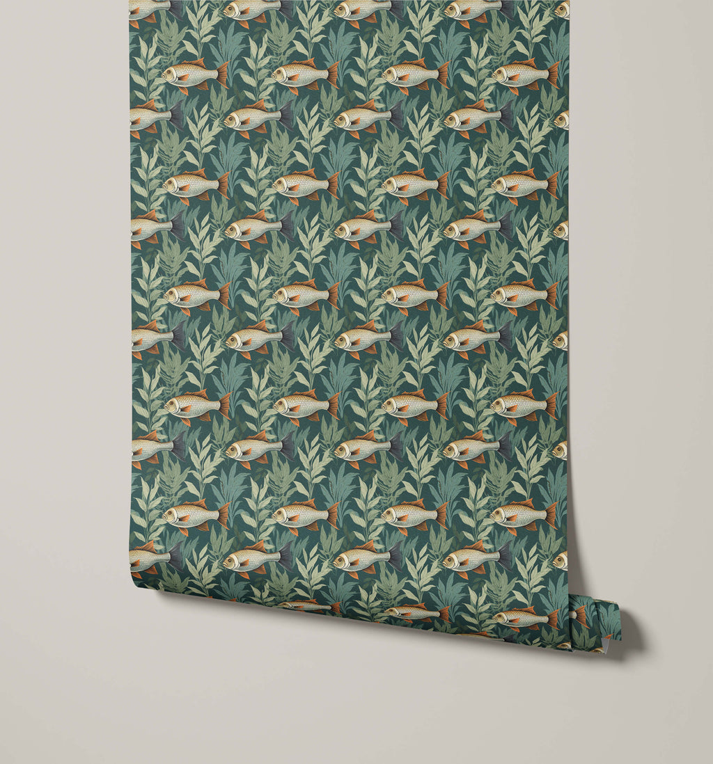 Tropical Fish Wallpaper with Lush Foliage