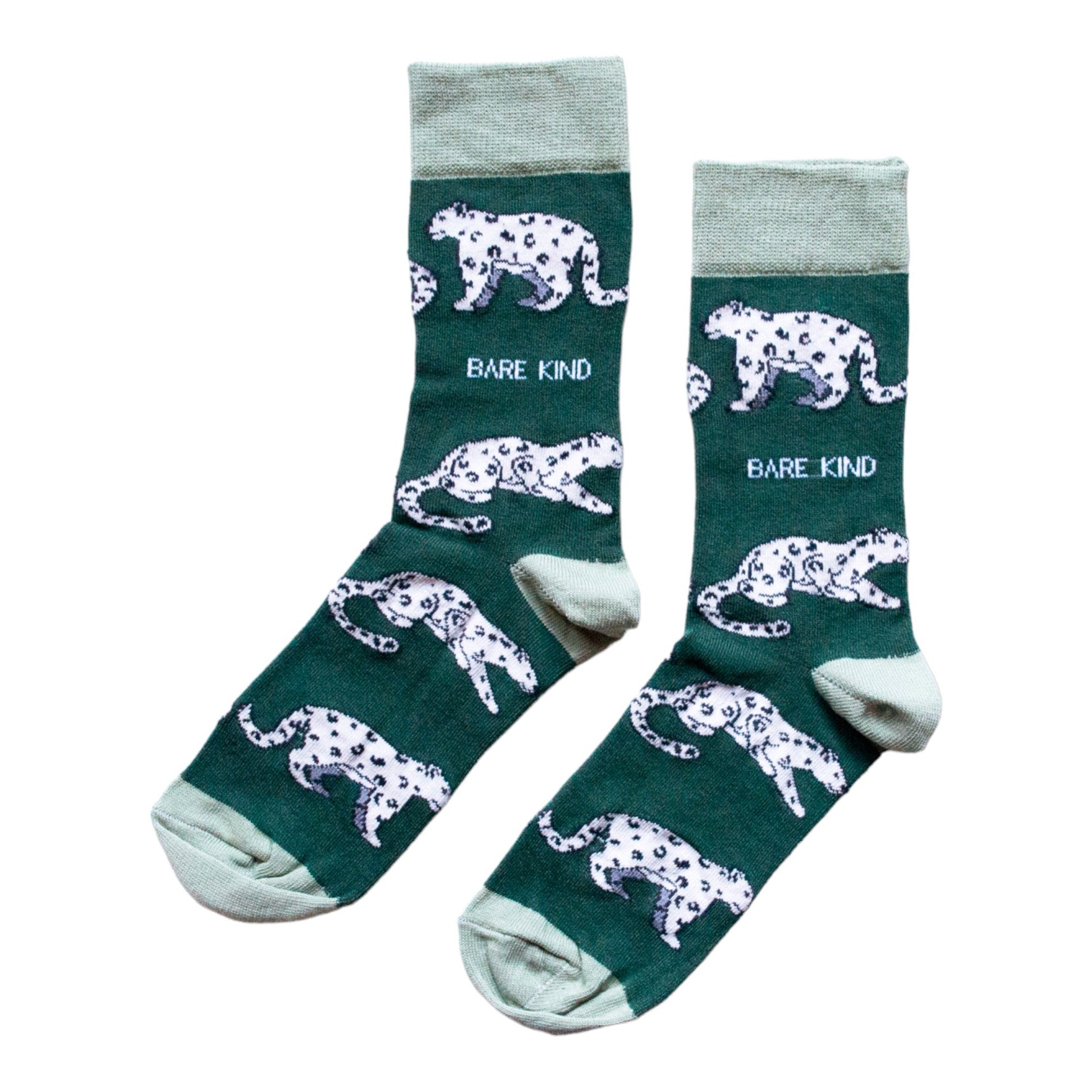 Save the Snow Leopards Bamboo Socks in Sea Green