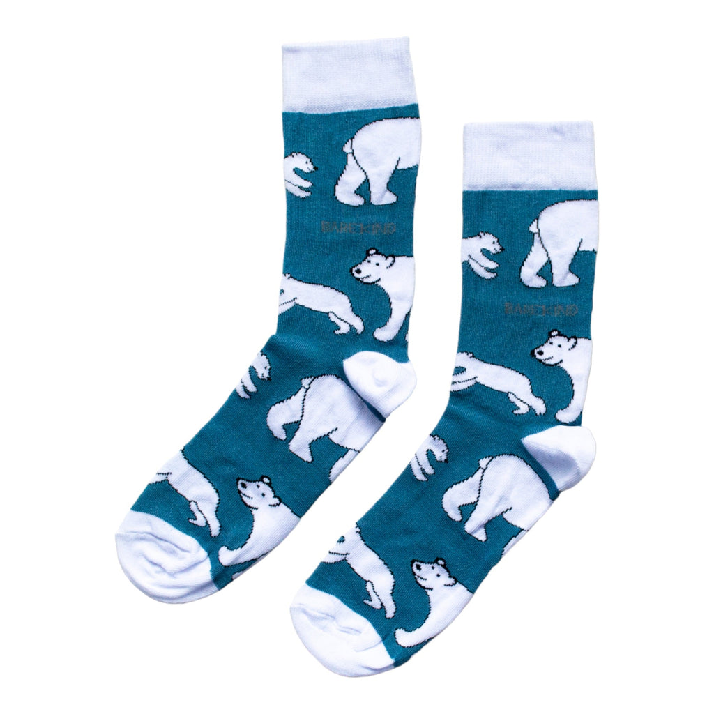 Save the Polar Bears Bamboo Socks in Blue