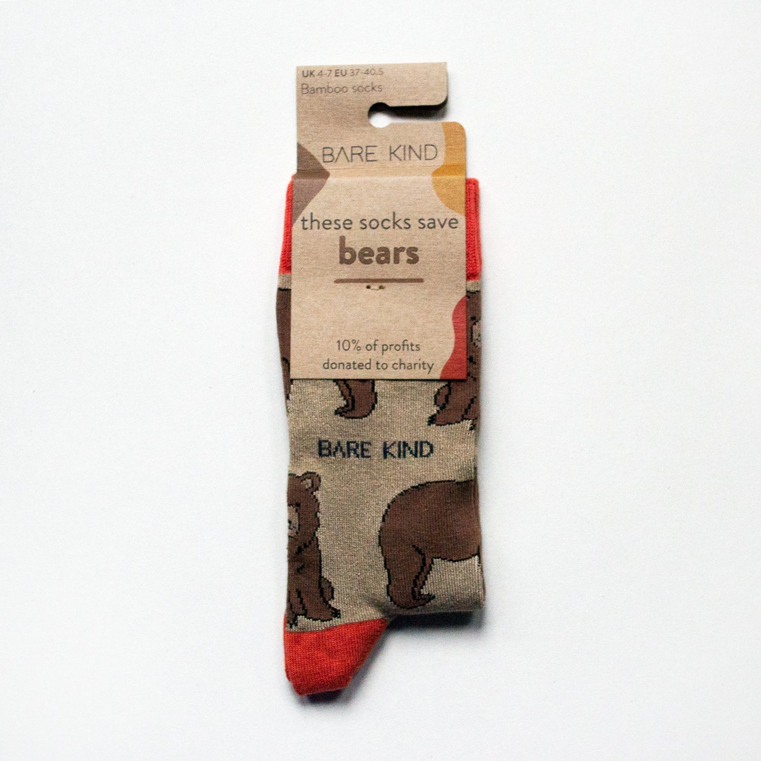 Save the Bears Bamboo Socks in Brown