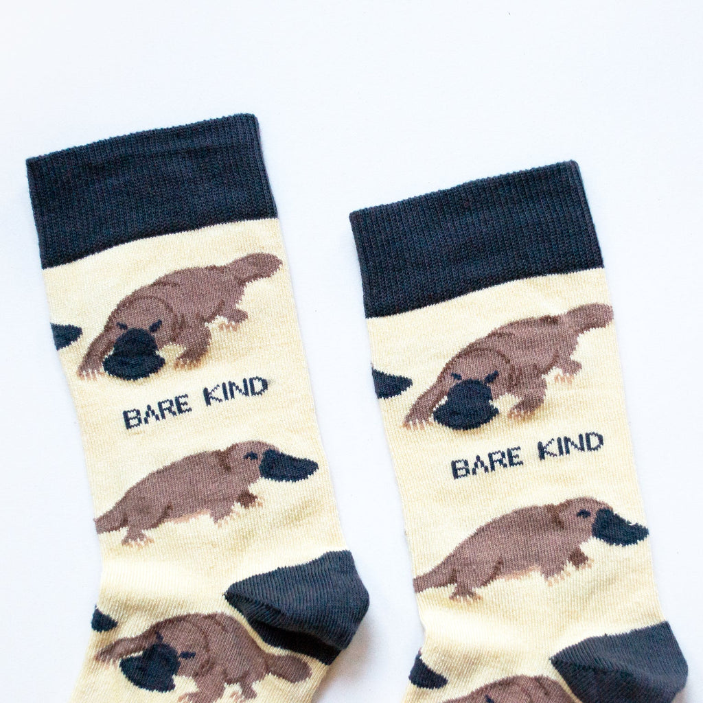 Save the Platypus Bamboo Socks in Yellow