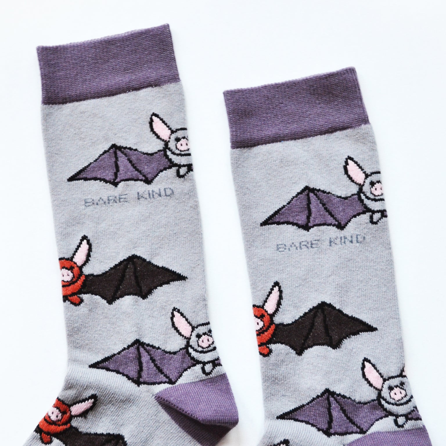 Save the Bats Bamboo Socks in Lavender