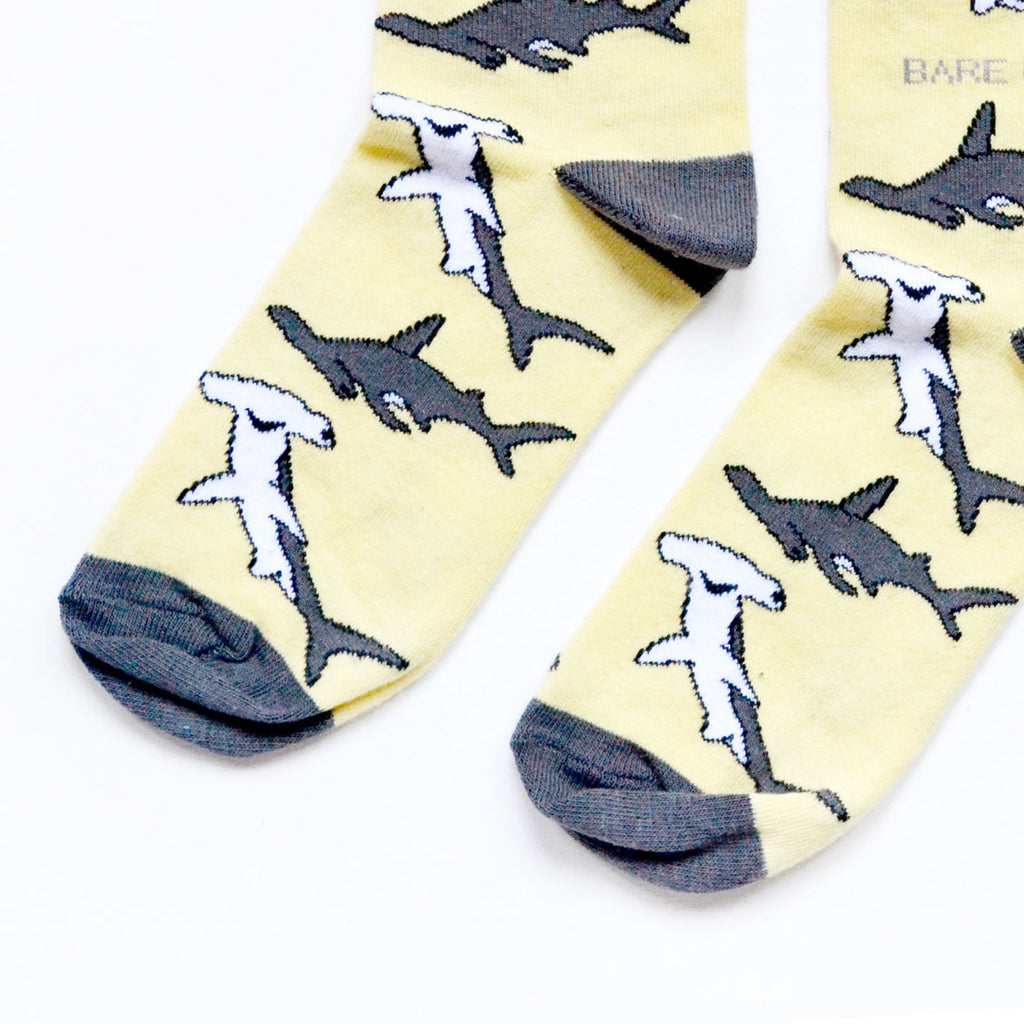 Save the Sharks Bamboo Socks in Yellow