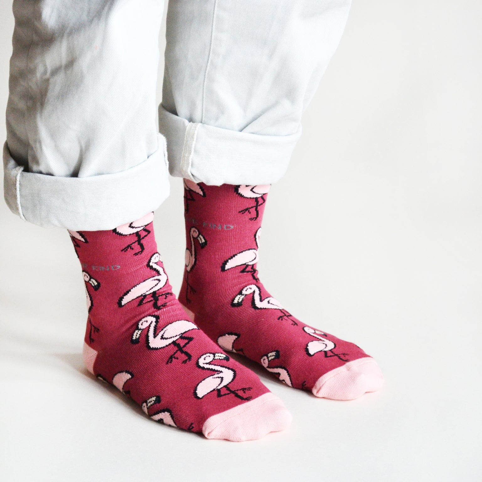 Save the Flamingos Bamboo Socks in Pink
