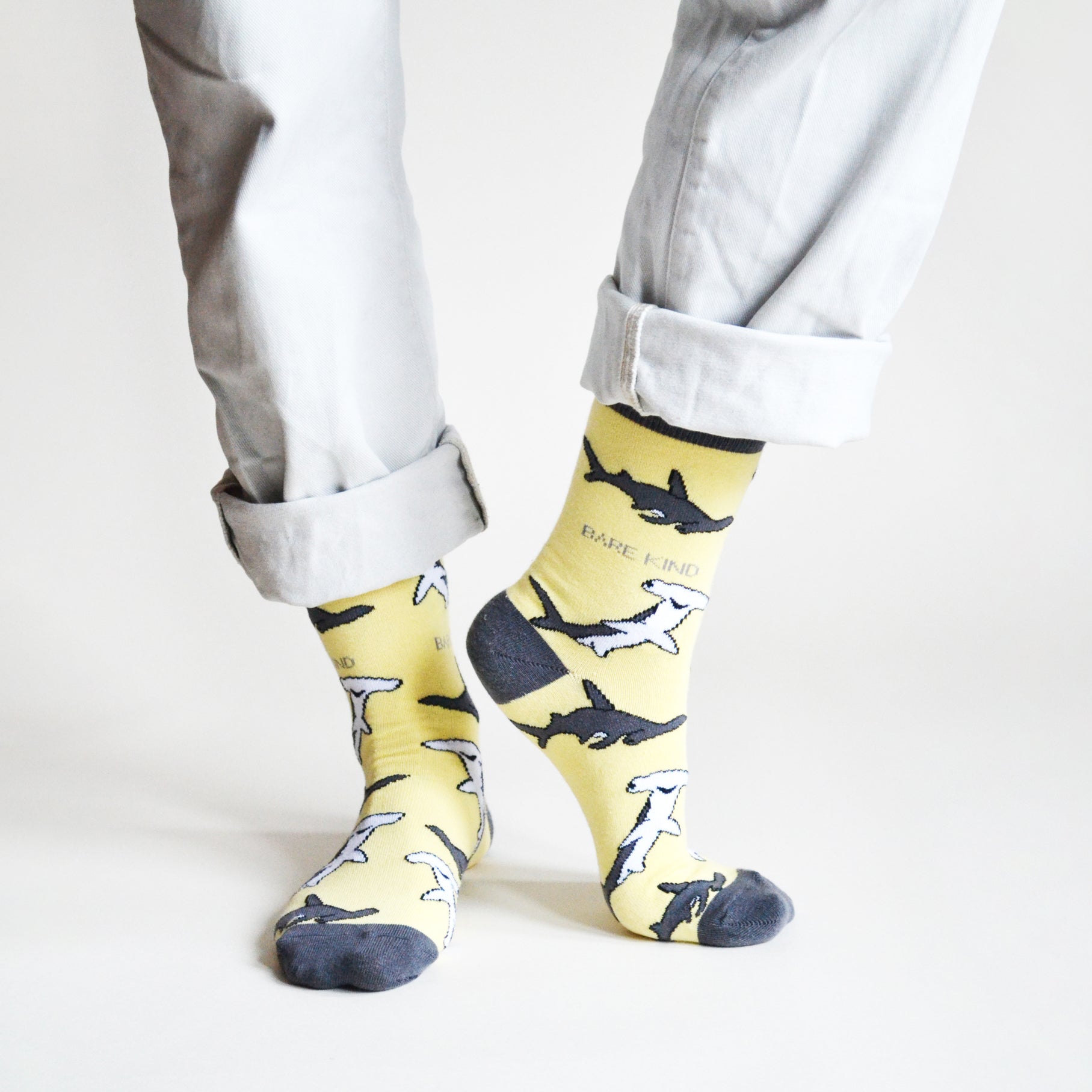 Save the Sharks Bamboo Socks in Yellow