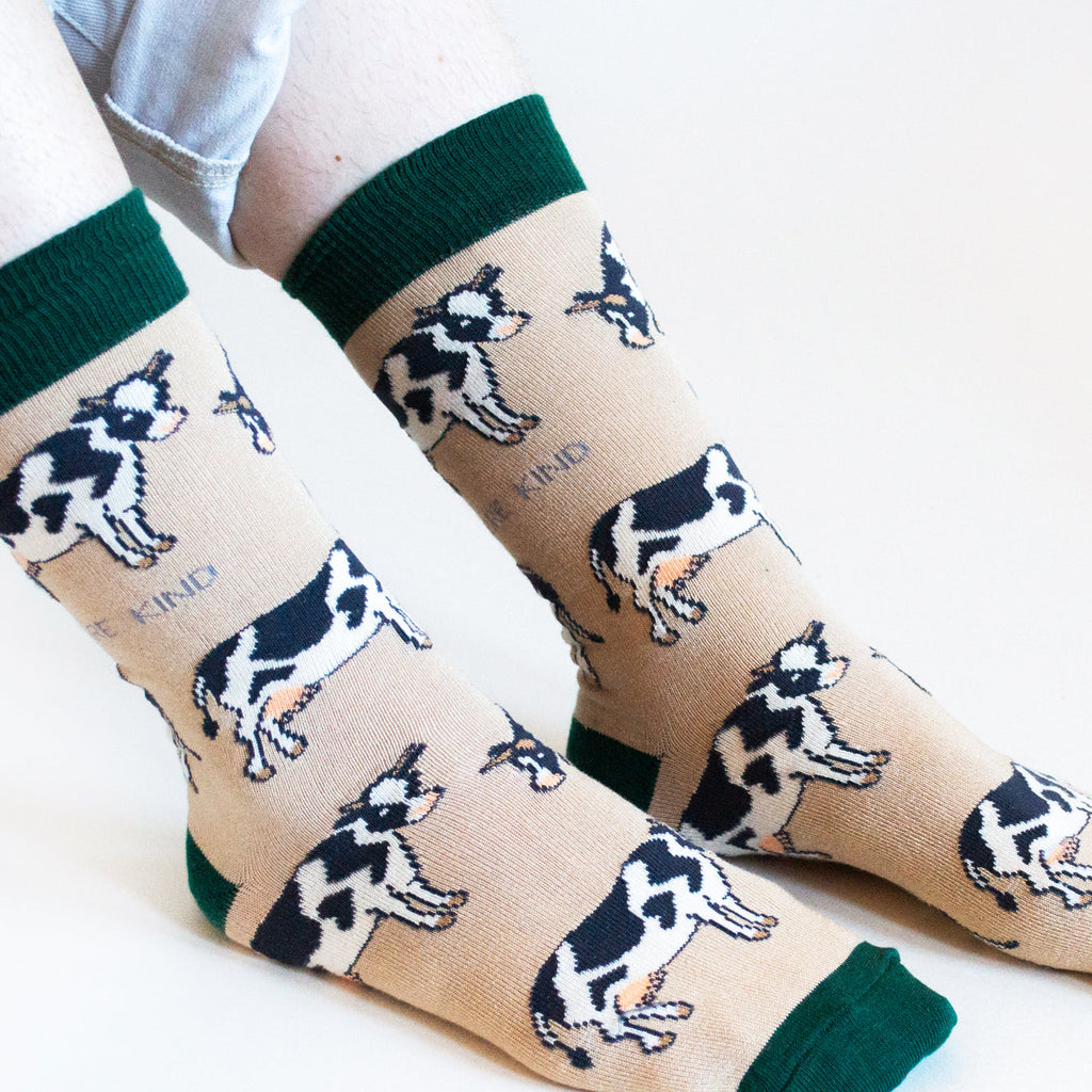Save the Cows Bamboo Socks in Beige