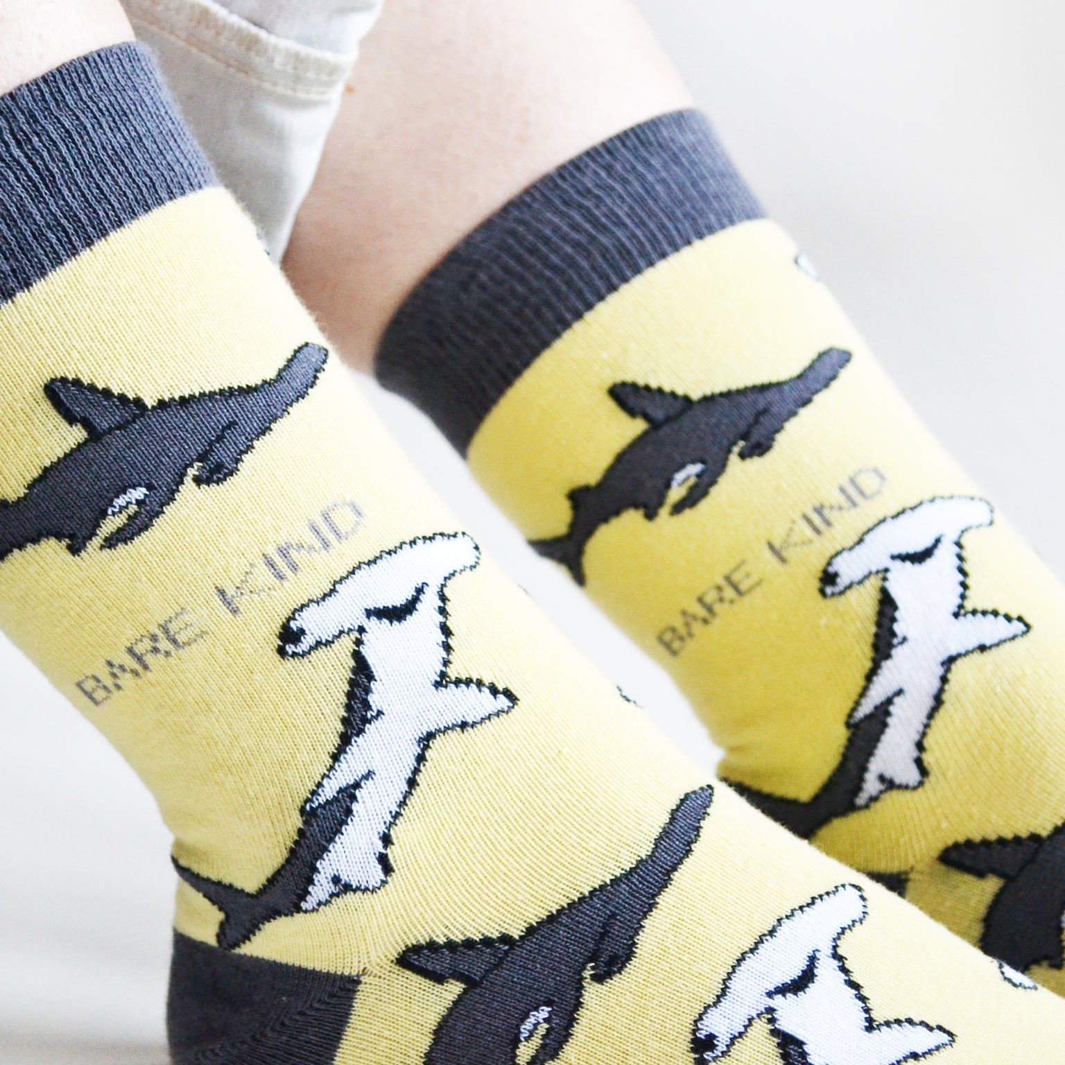 Save the Sharks Bamboo Socks in Yellow