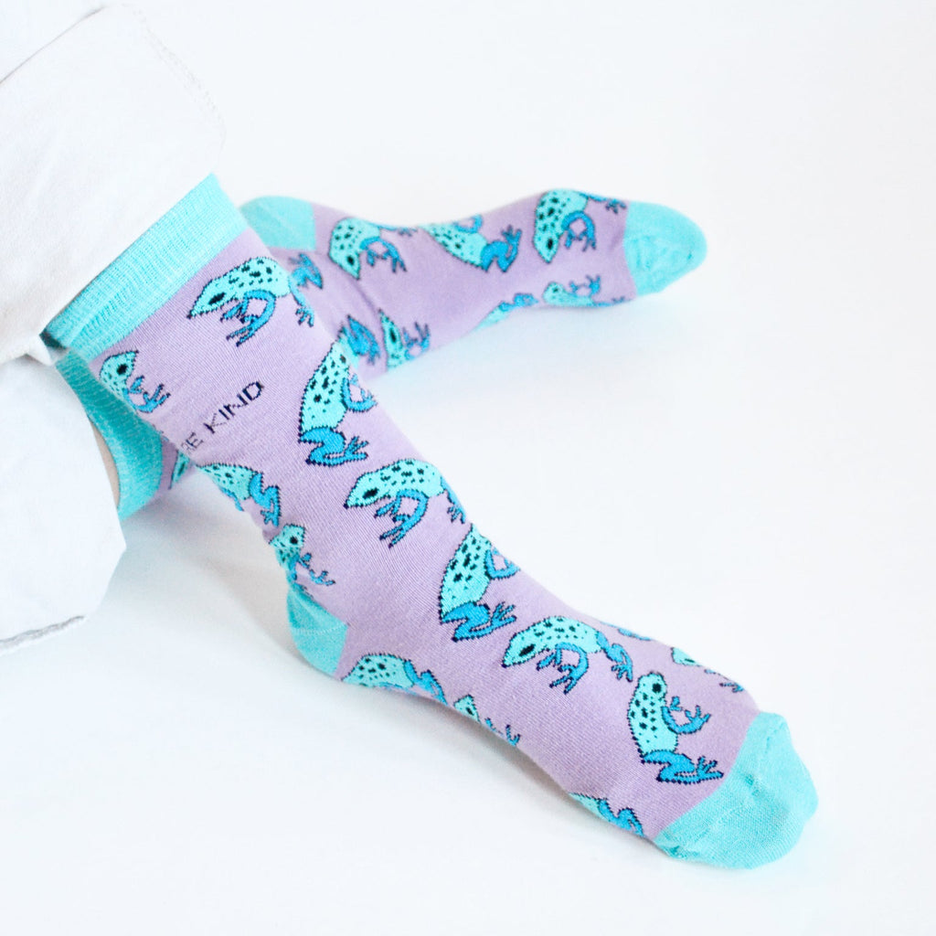 Save the Frogs Bamboo Socks in Purple