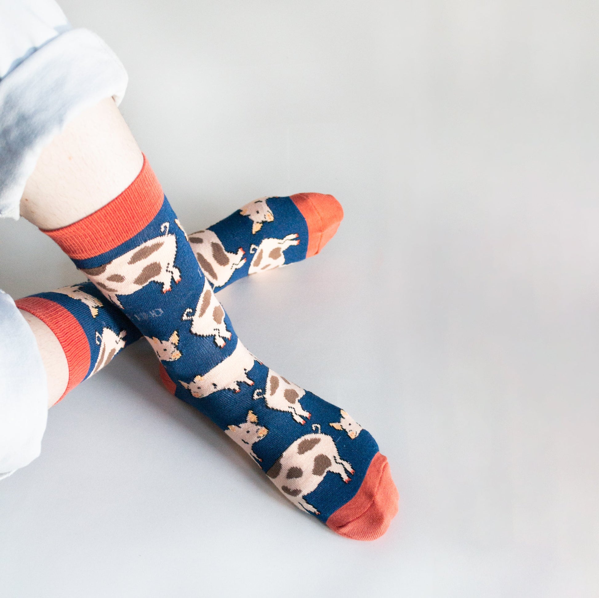 Save the Pigs Bamboo Socks in Navy