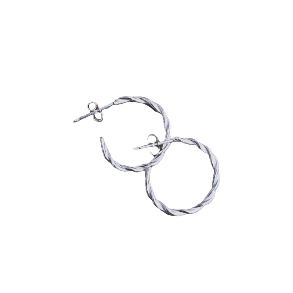 Twisted Sterling Silver Hoops