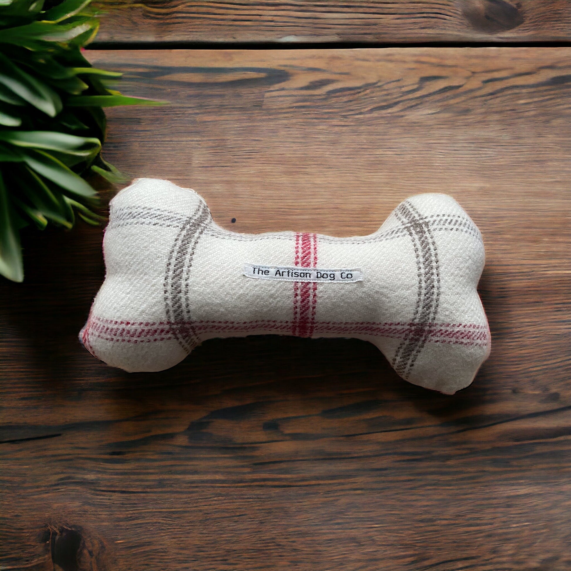 Handcrafted Squeaky Dog Bone Toy in Choice of Fabrics