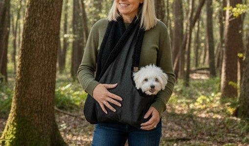 Handcrafted Black Denim Puppy and Small Dog Carrier Sling