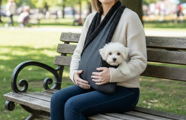 Handcrafted Black Denim Puppy and Small Dog Carrier Sling
