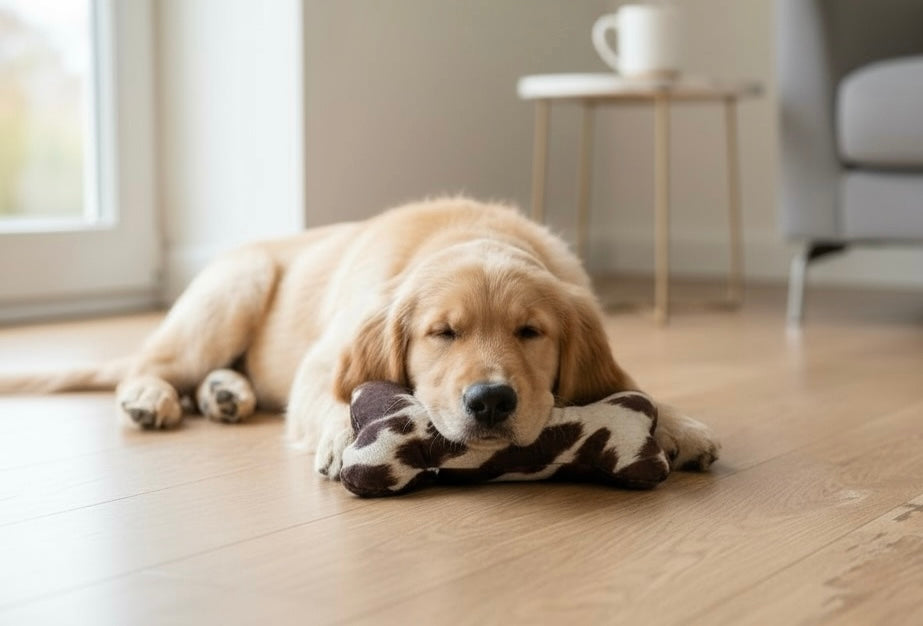 Handcrafted Toy Squeaky Dog Bone in Choice of Fabrics