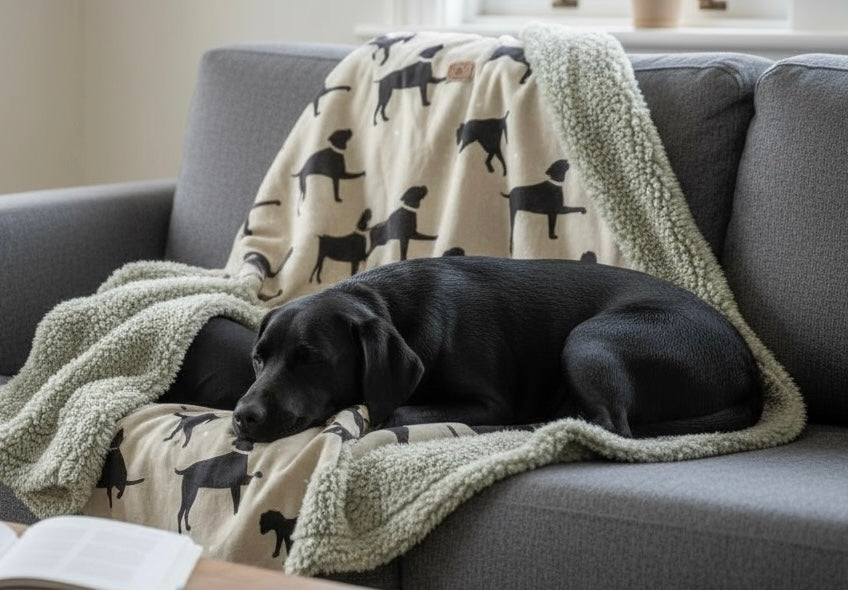 Handcrafted Luxury Dog Blanket with Dog Print