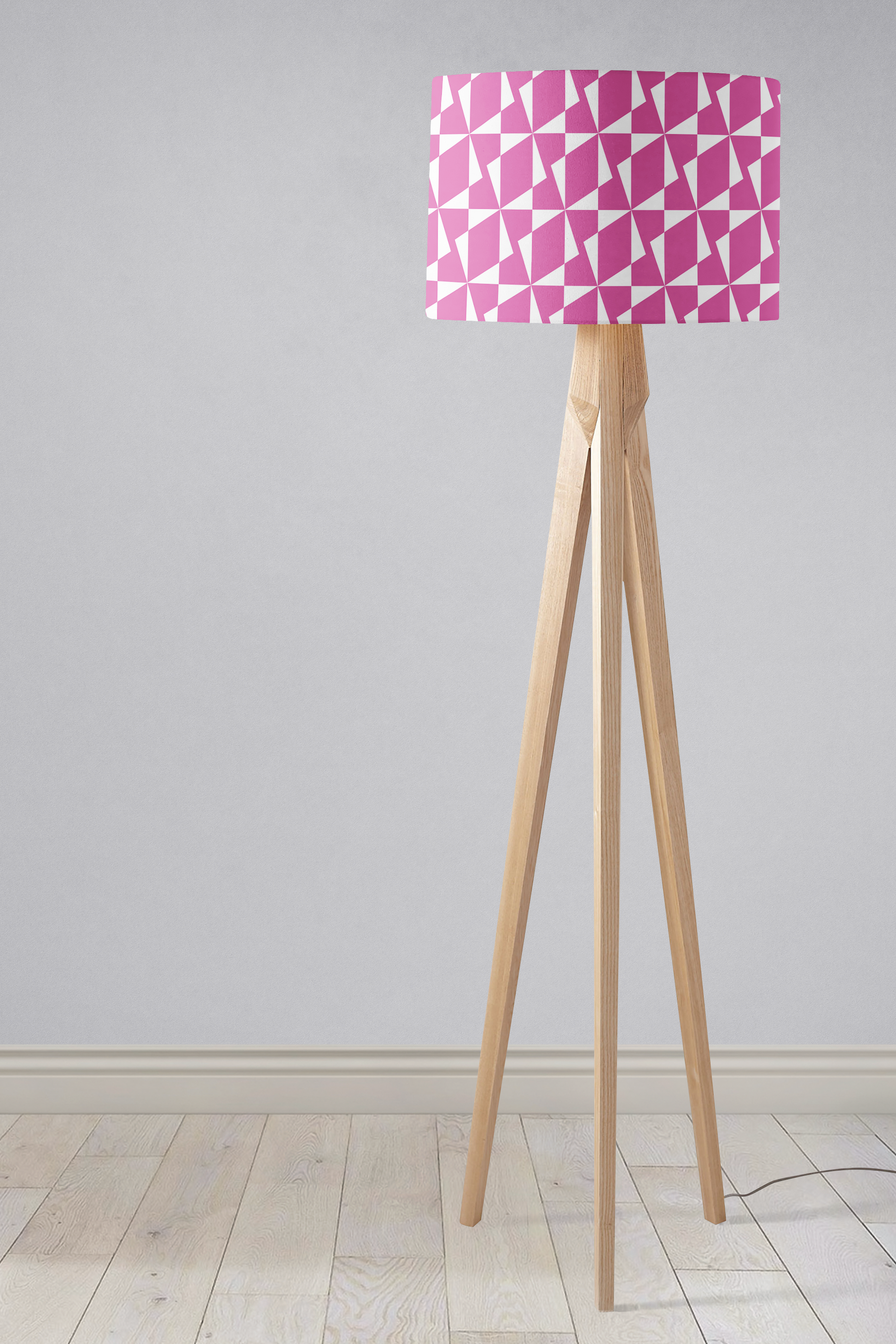 Pink Retro Geometric Lampshade for Ceiling or Table Lamp