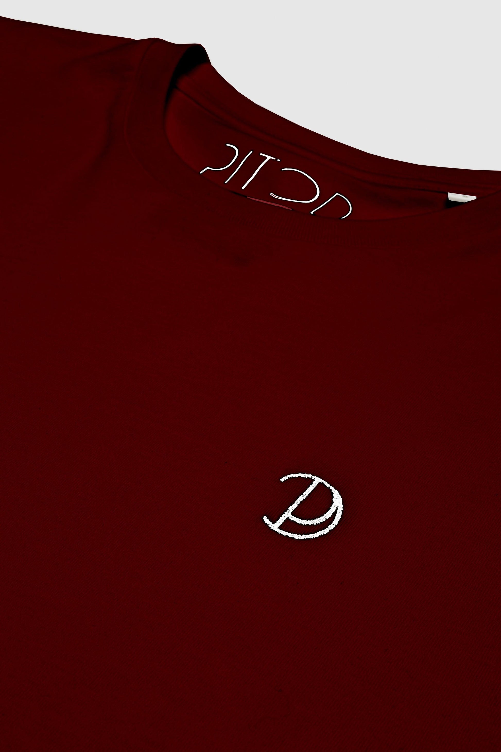 Organic Burgundy Chest Logo T-Shirt