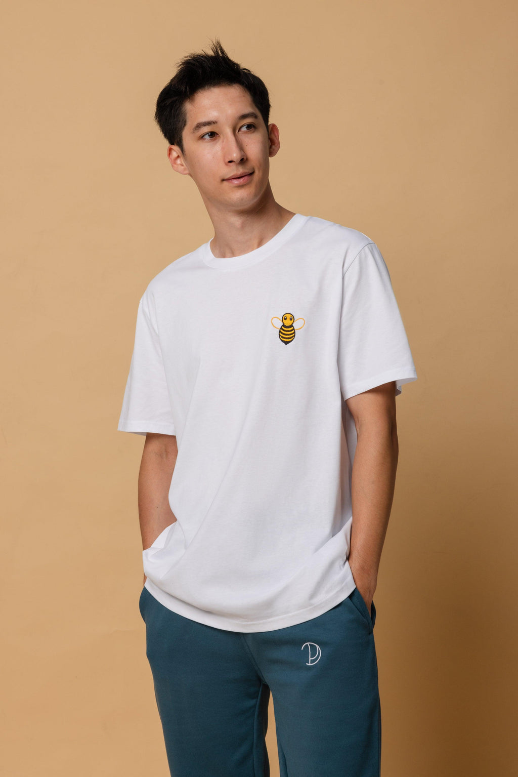 Organic Cotton Embroidered Bee T Shirt