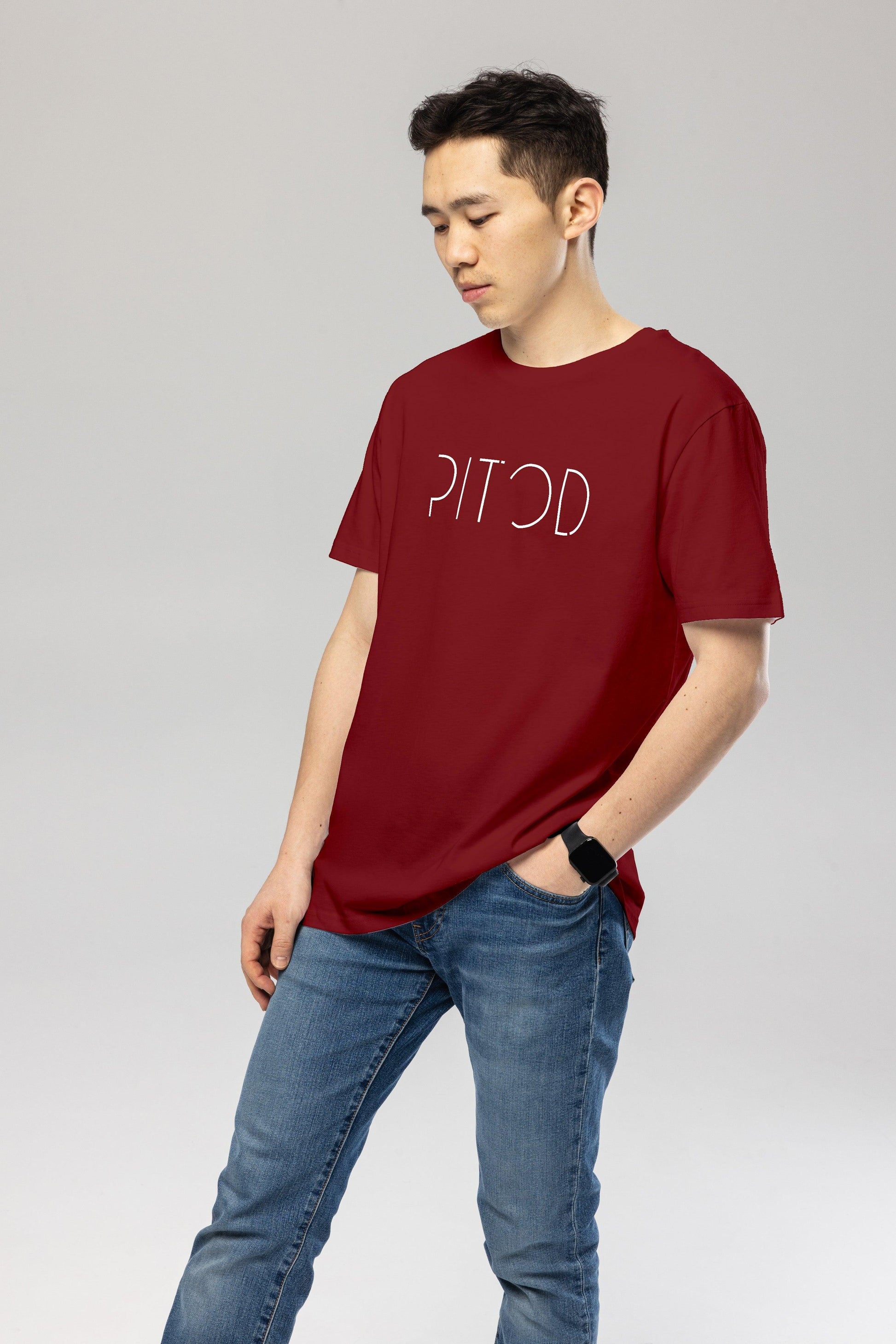 Organic Cotton Logo T-Shirt in Burgundy