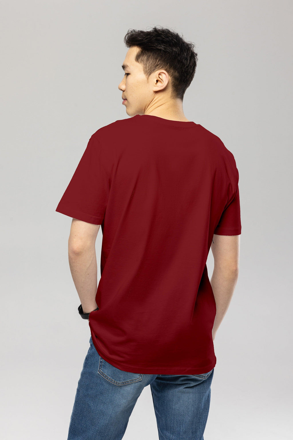 Organic Cotton Logo T-Shirt in Burgundy