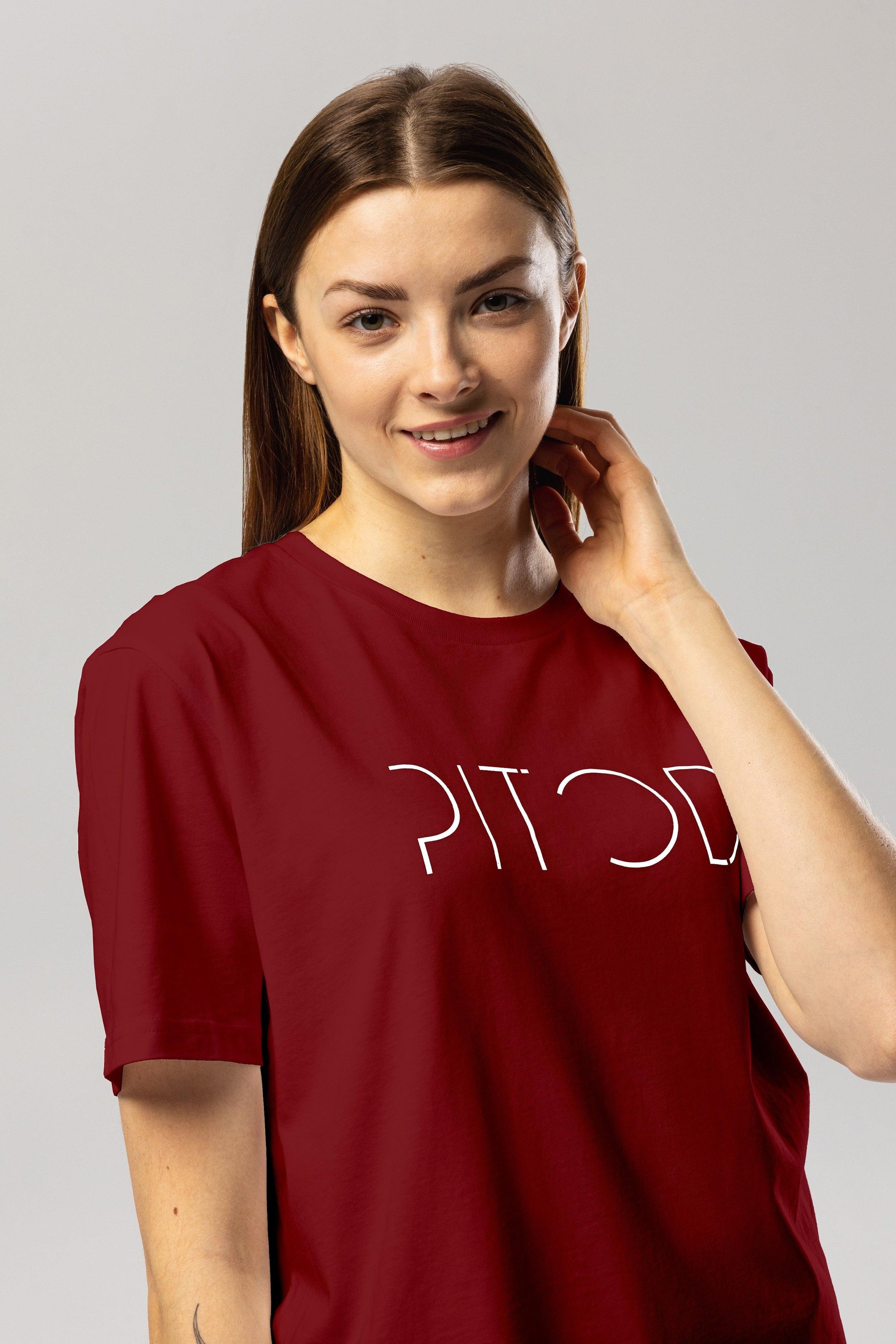 Organic Cotton Logo T-Shirt in Burgundy