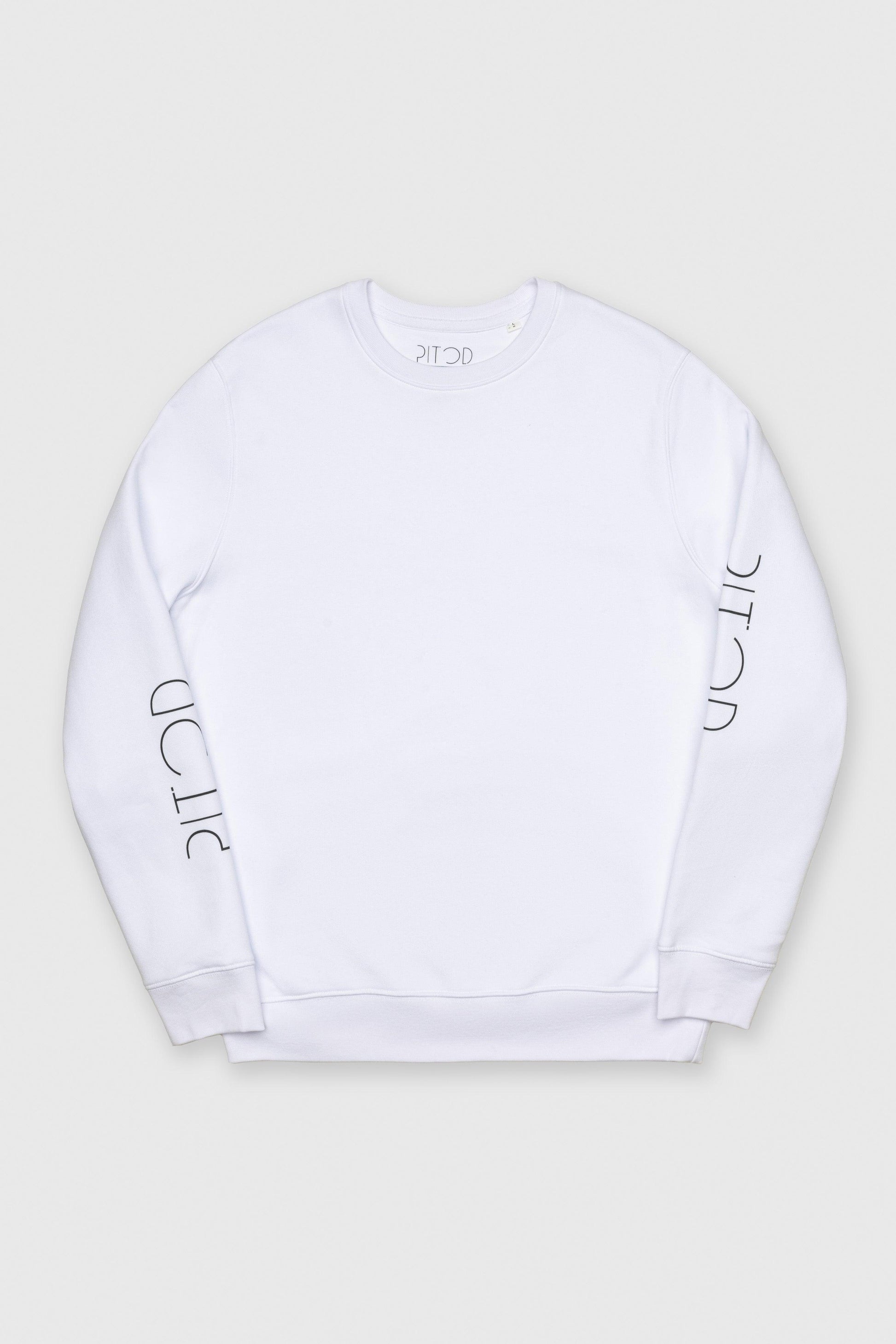 Organic Cotton Sleeve Sweatshirt in White