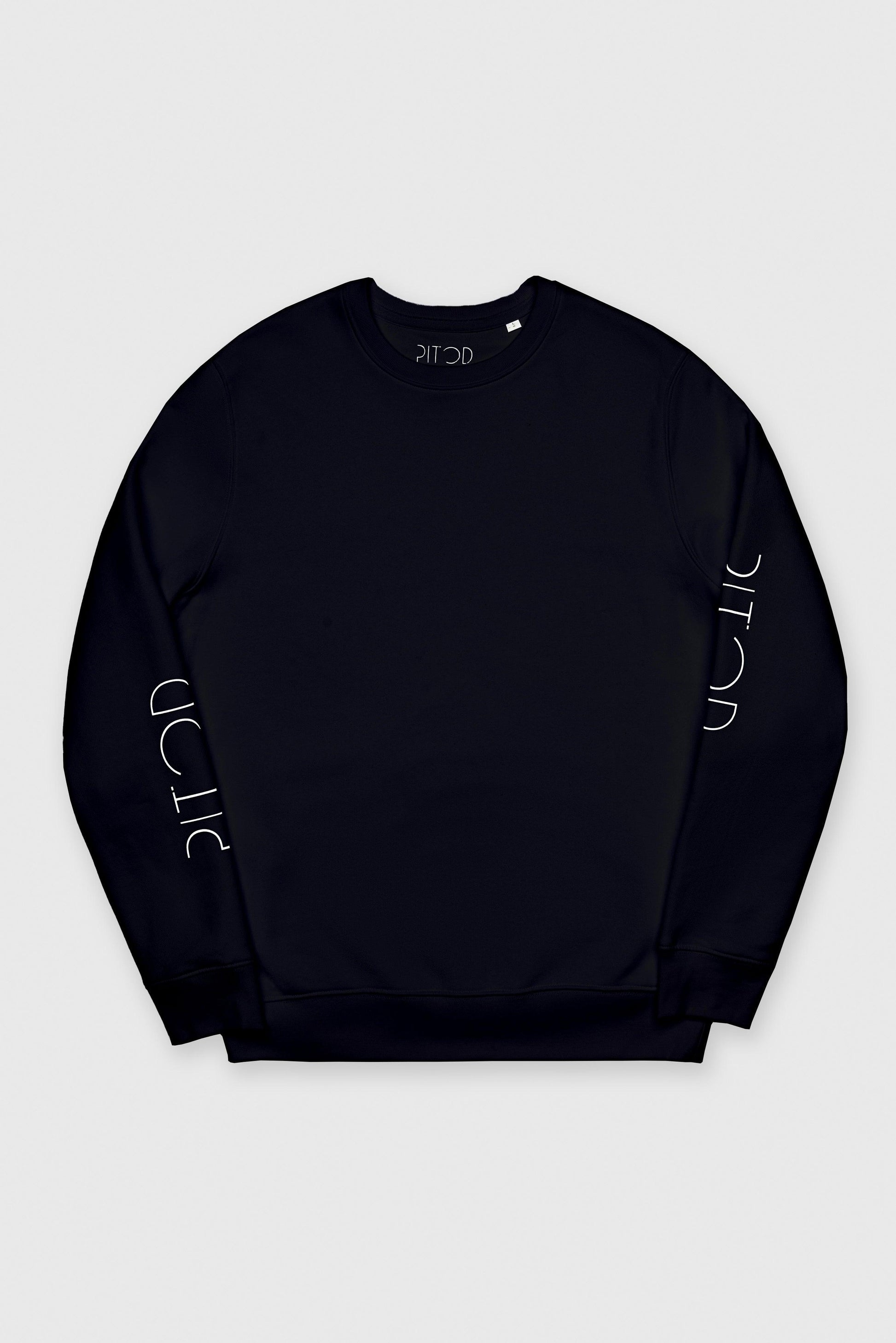 Organic Cotton Sleeve Sweatshirt in Black
