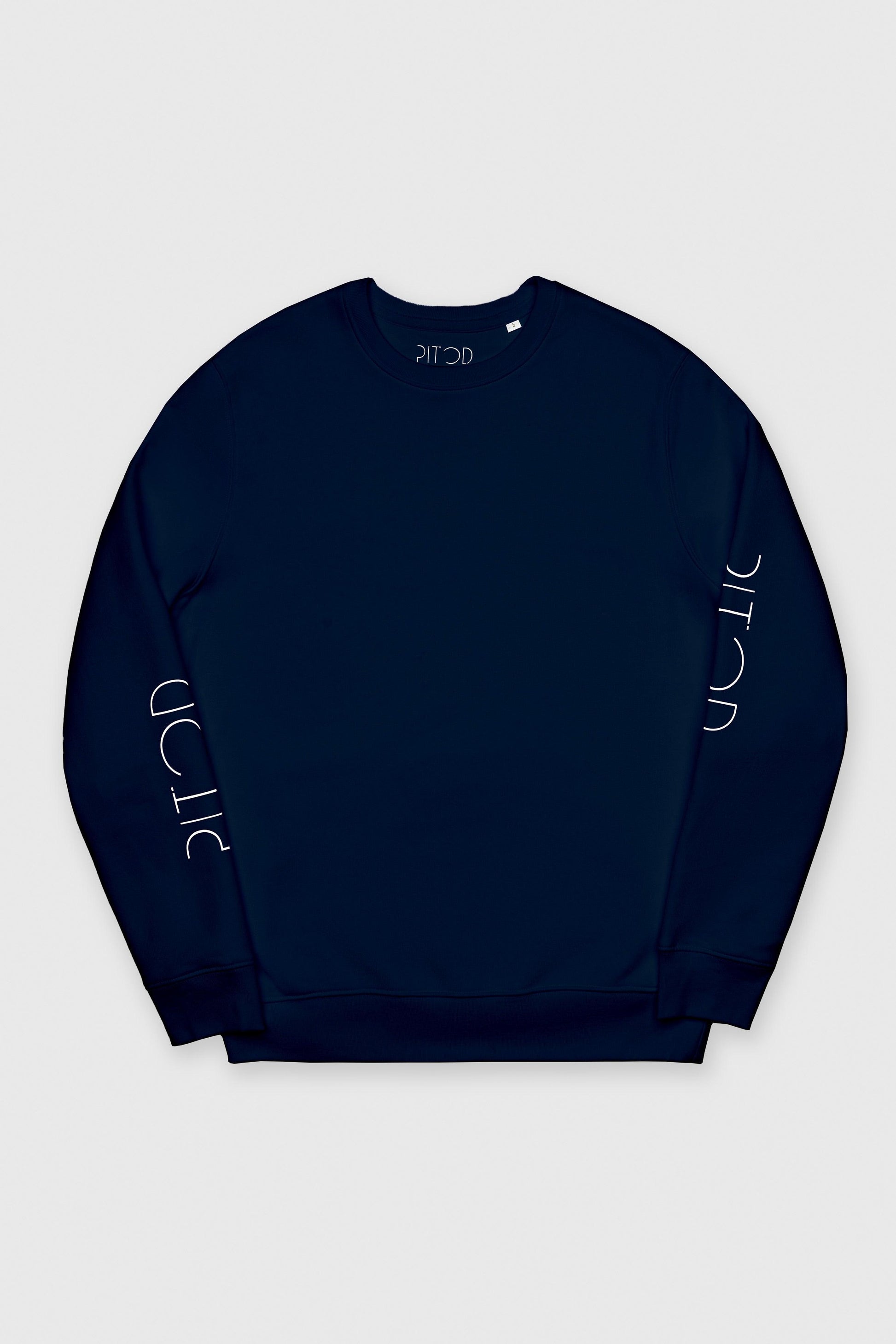 Organic Cotton Sleeve Sweatshirt in Navy