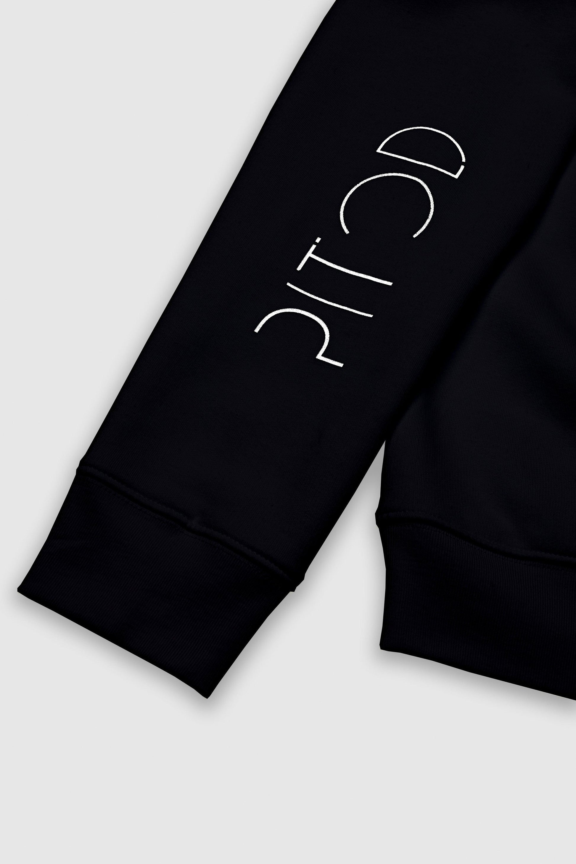 Organic Cotton Sleeve Sweatshirt in Black