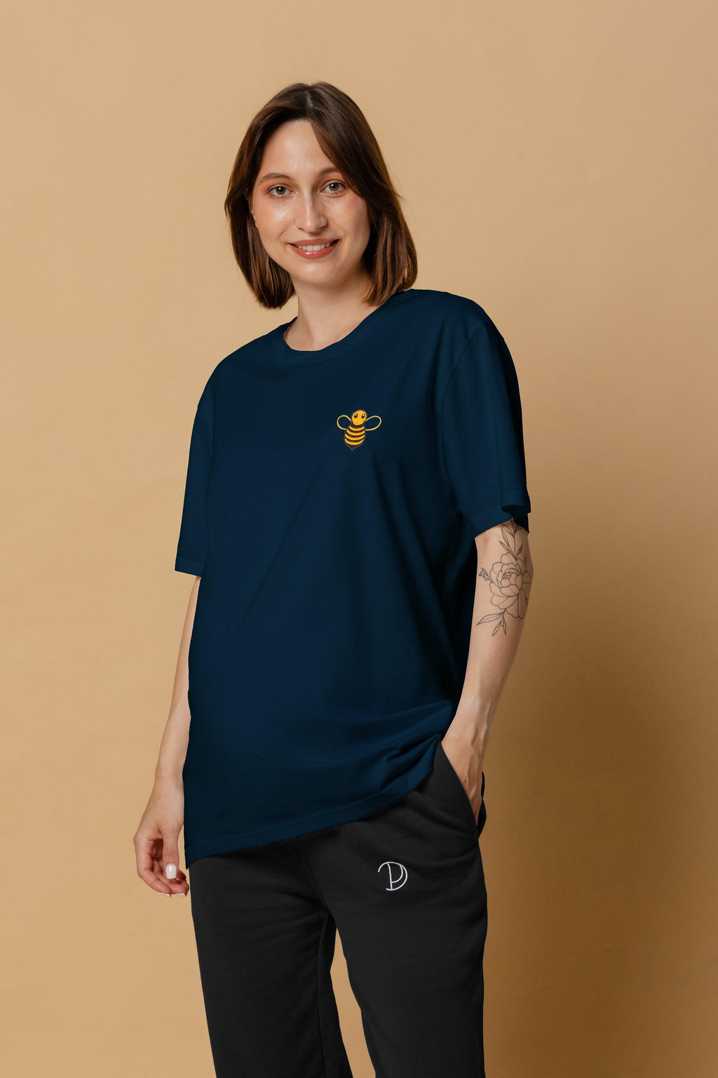 Organic Cotton Embroidered Bee T-Shirt
