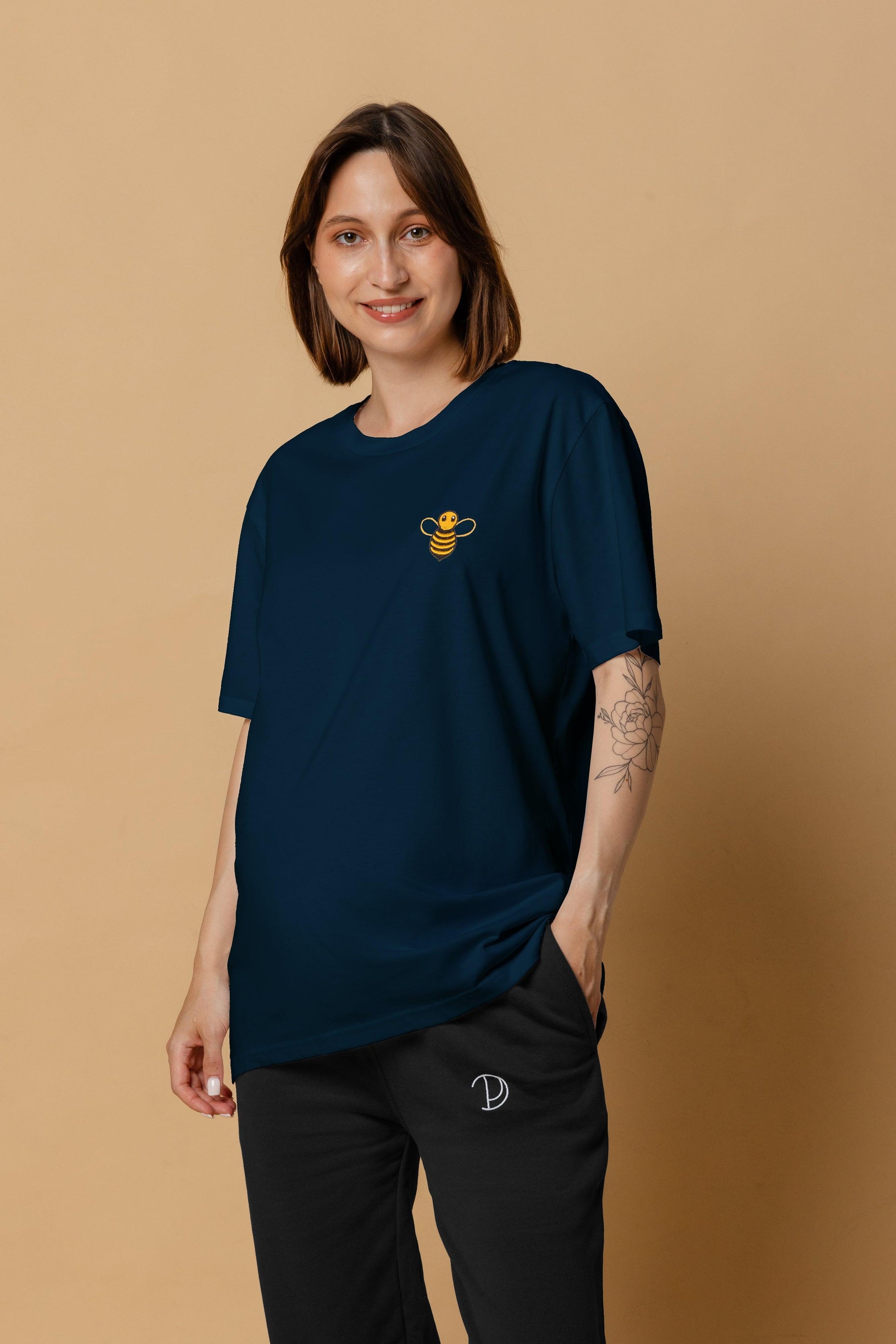 Organic Cotton Embroidered Bee T-Shirt