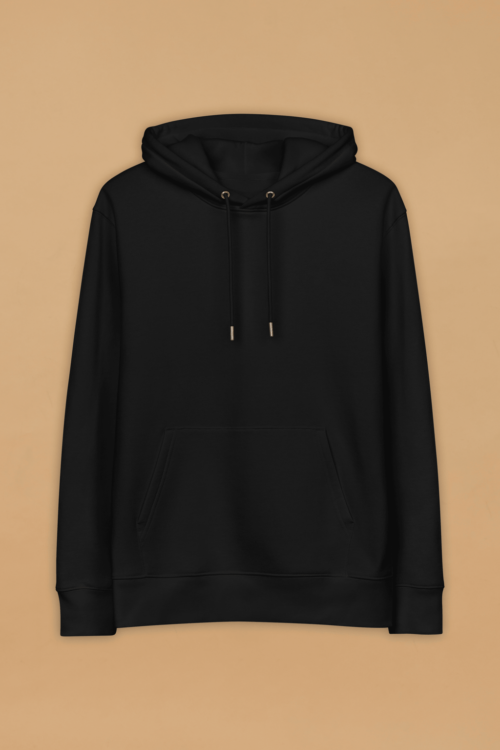 Minimalist Black Hoodie in Organic Cotton