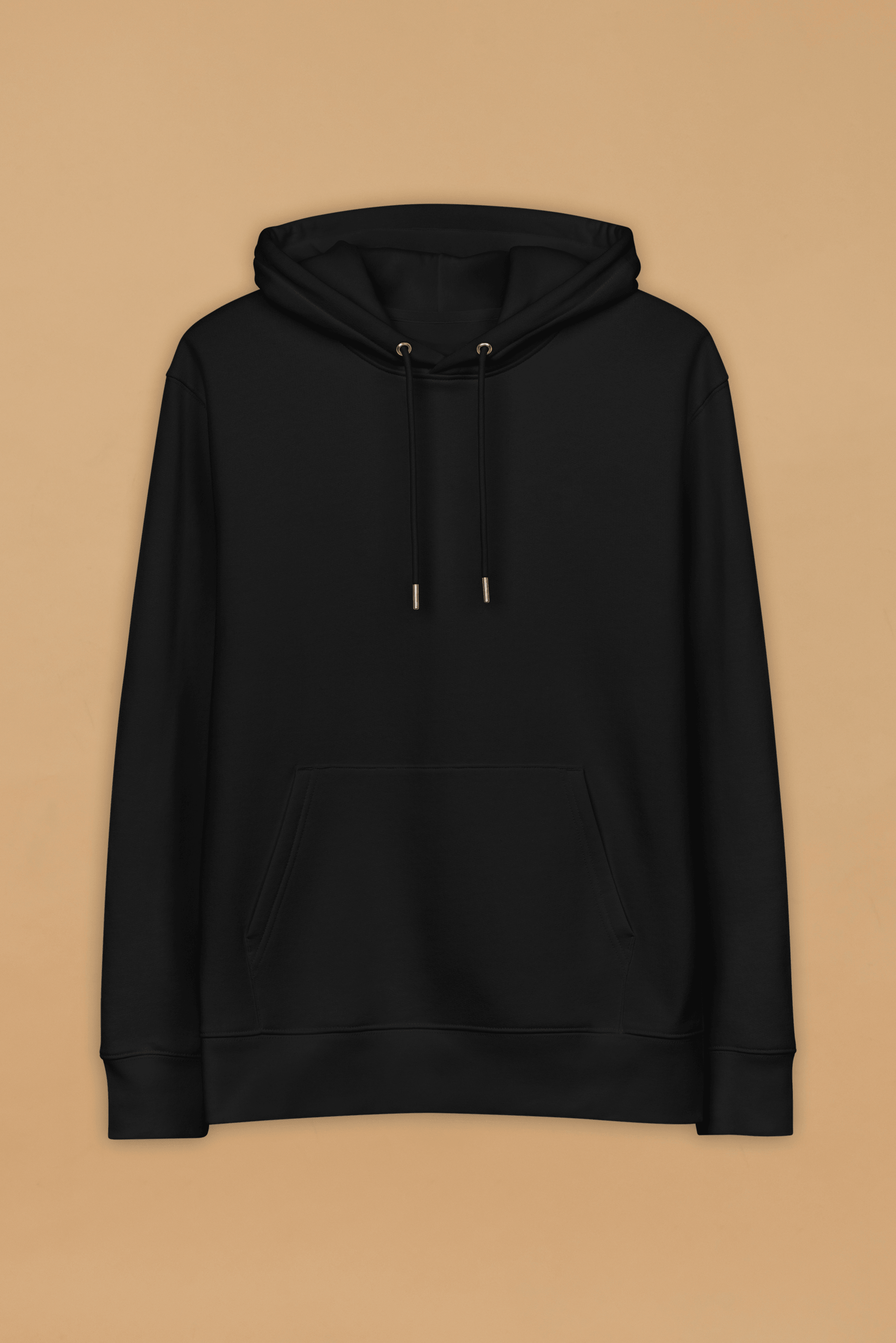 Minimalist Black Hoodie in Organic Cotton