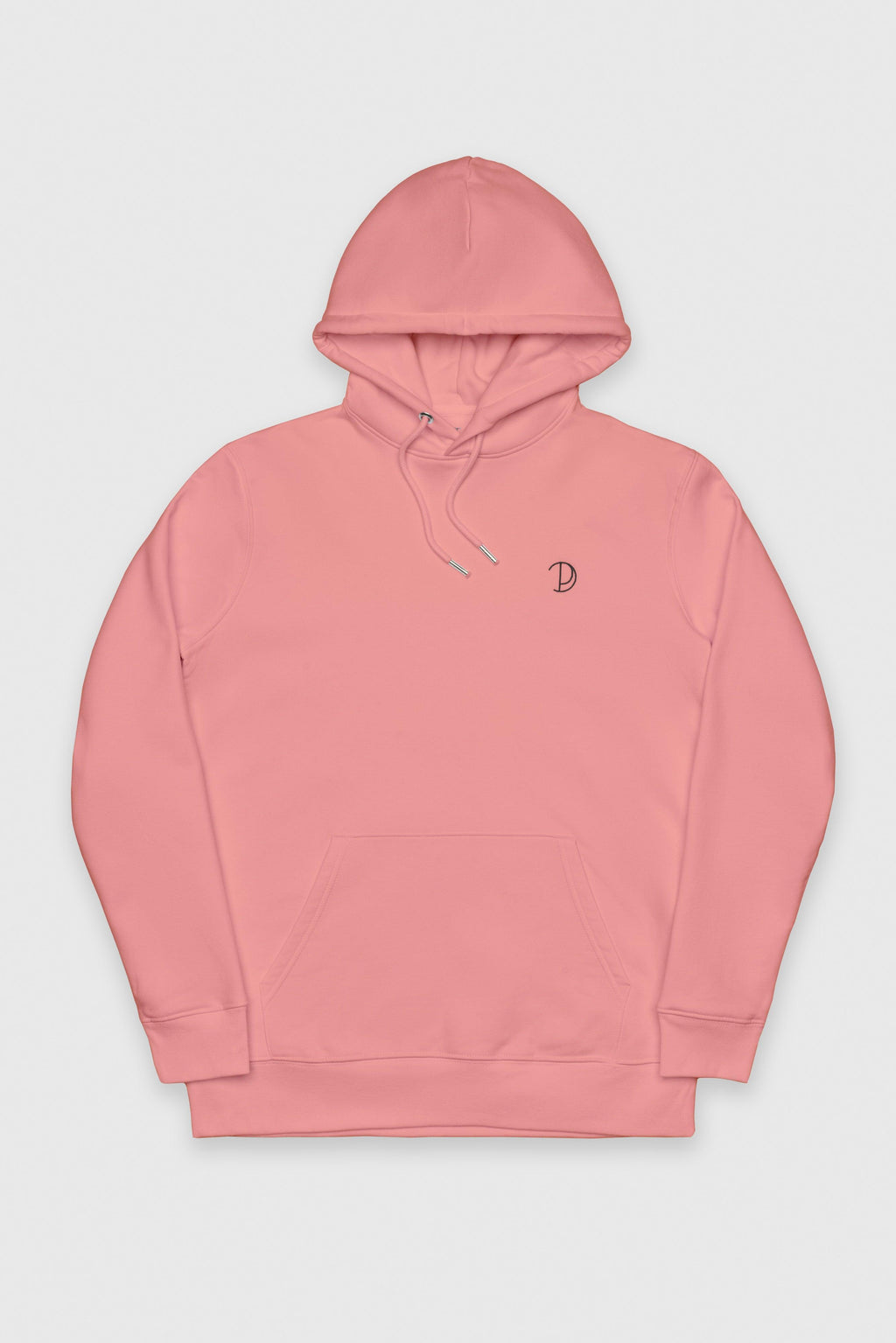 Organic Cotton Embroidered Logo Hoodie in Pink