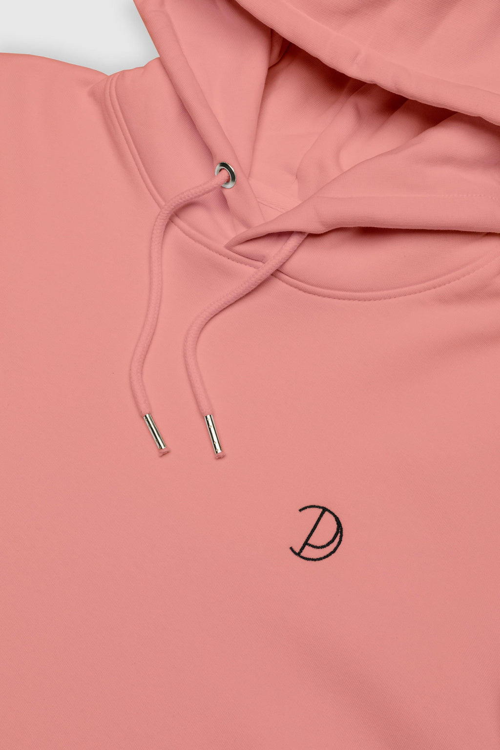 Organic Cotton Embroidered Logo Hoodie in Pink
