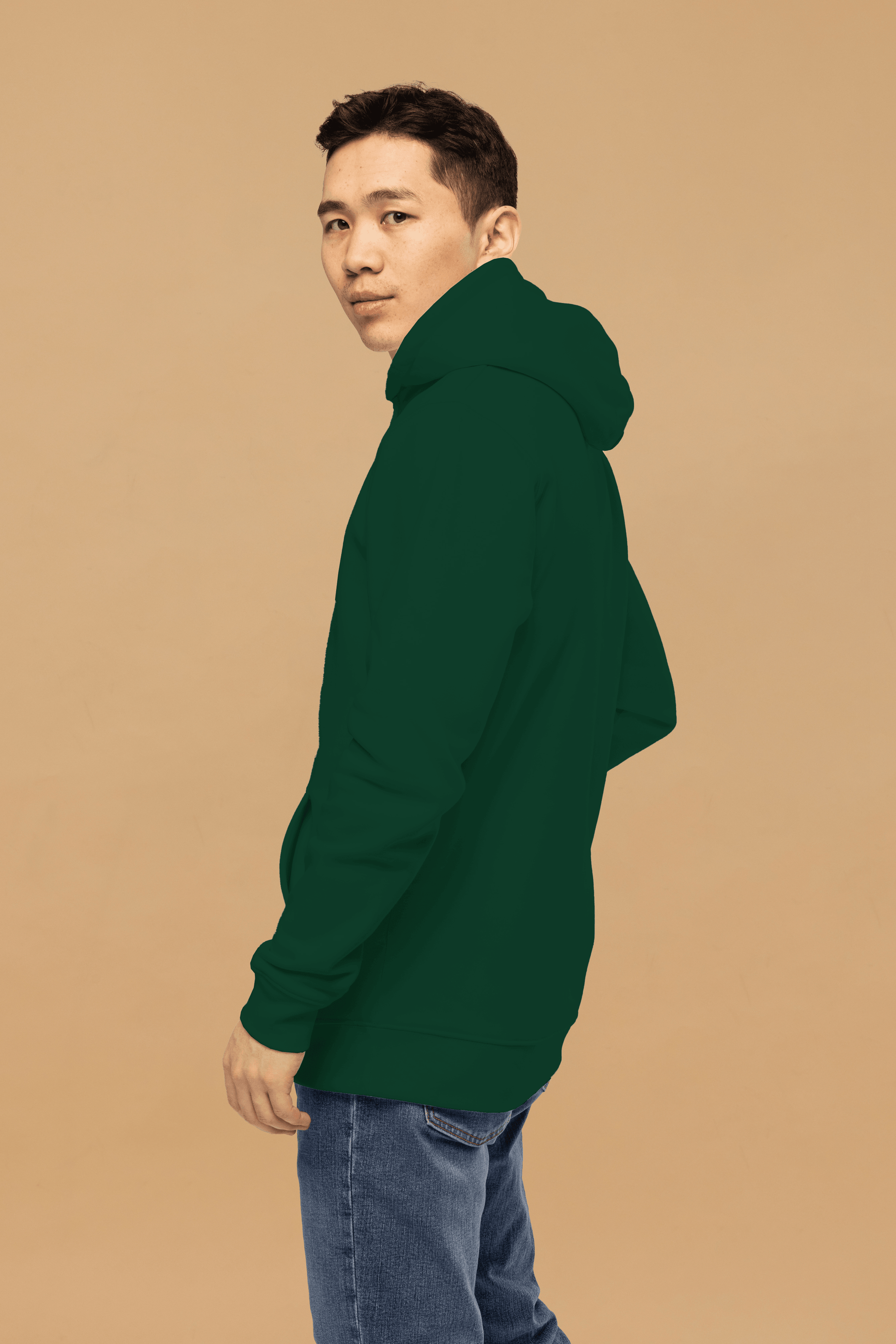 Organic Cotton Minimalist Green Hoodie