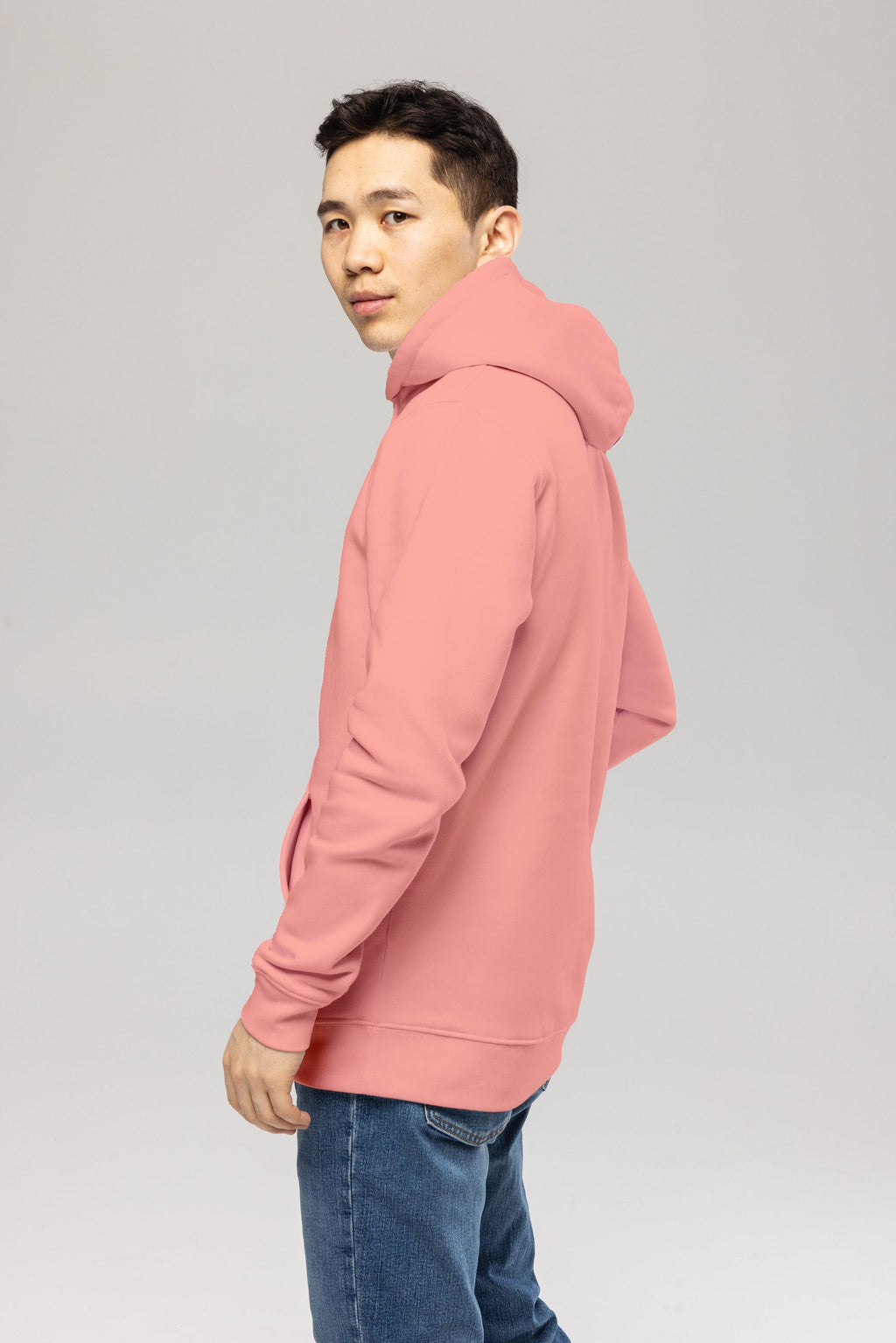 Organic Cotton Embroidered Logo Hoodie in Pink
