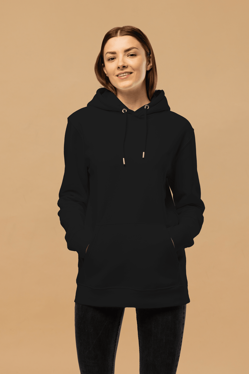 Minimalist Black Hoodie in Organic Cotton