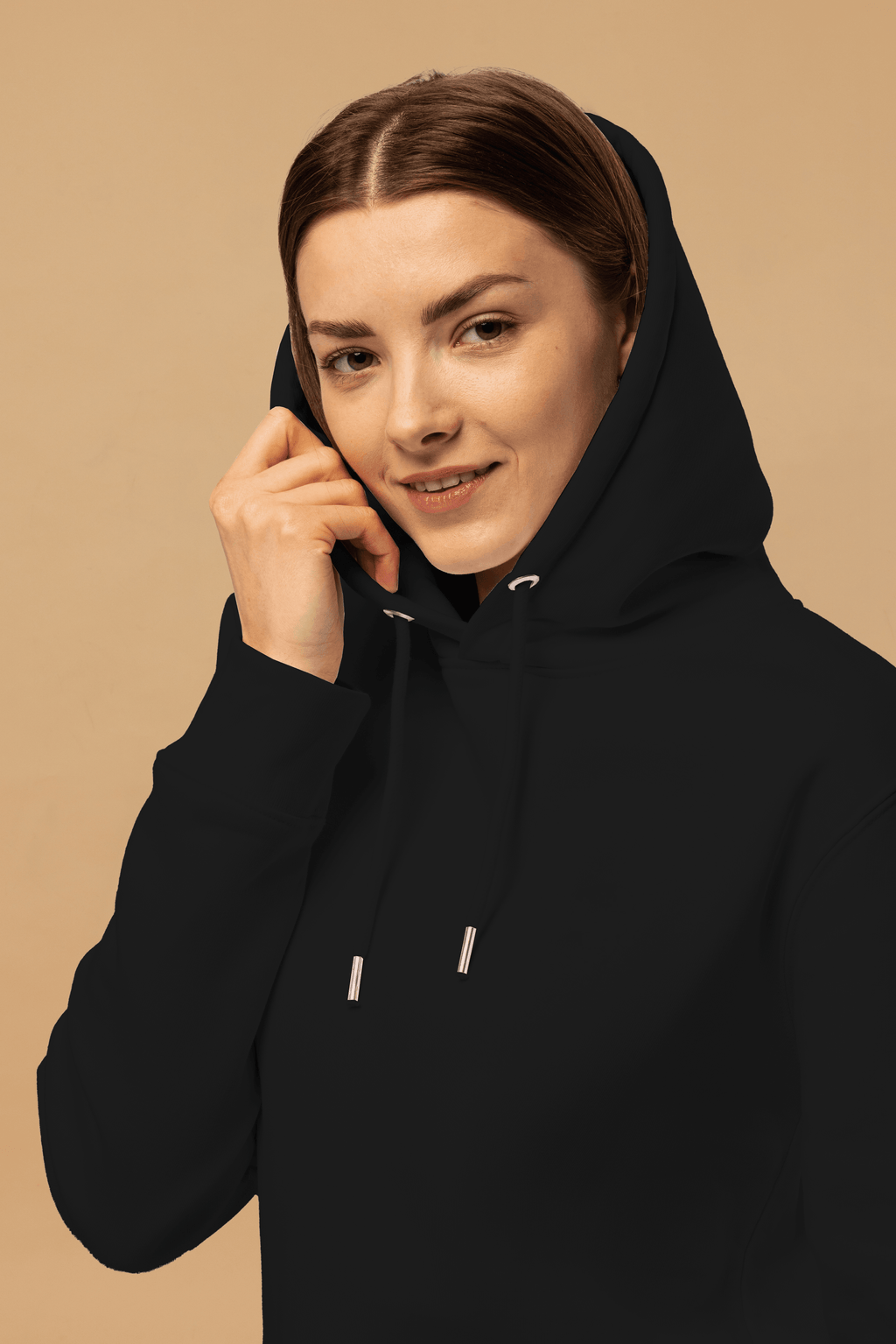 Minimalist Black Hoodie in Organic Cotton